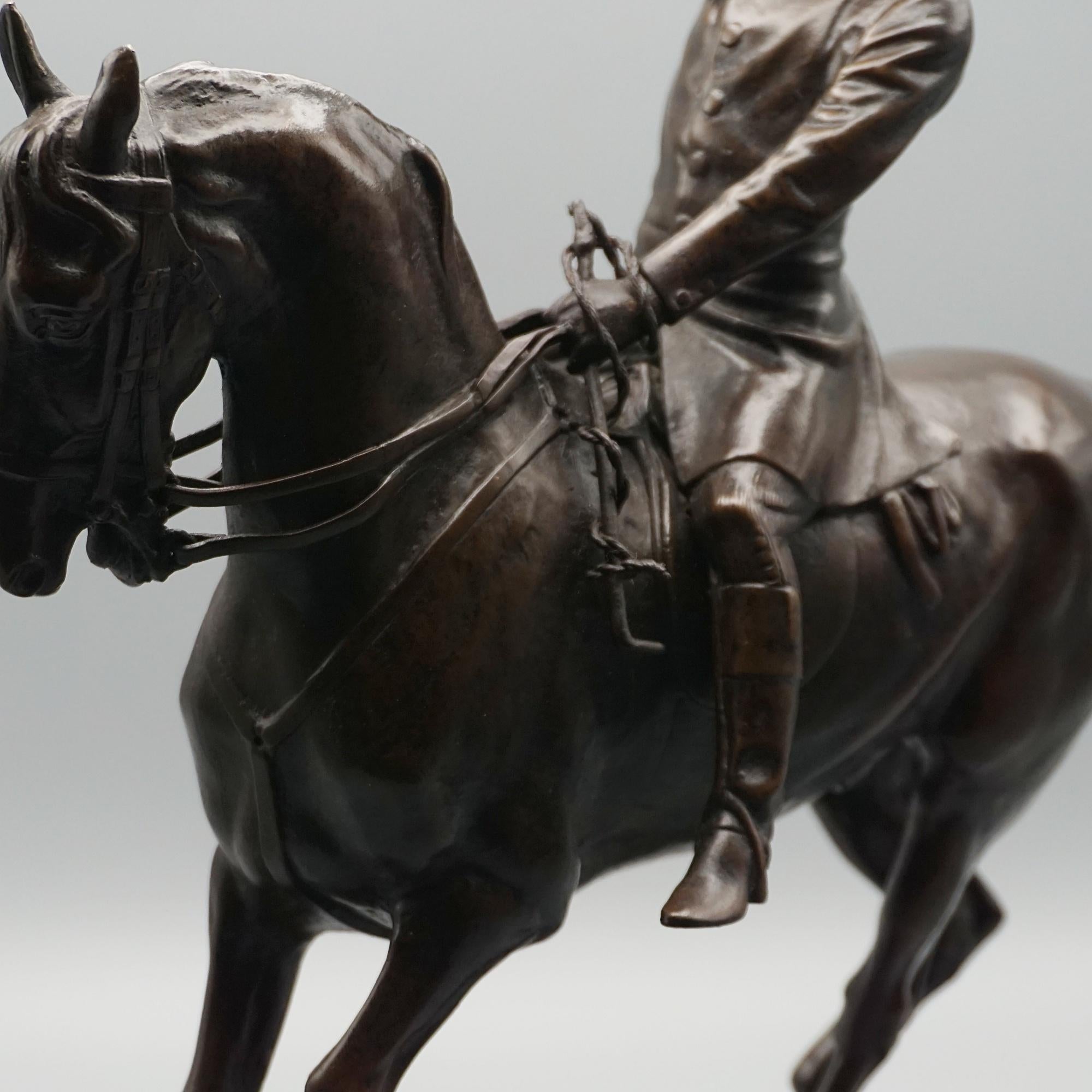 'The Whip' Excellent Patinated Bronze Sculpture by John Willis Good For Sale 1