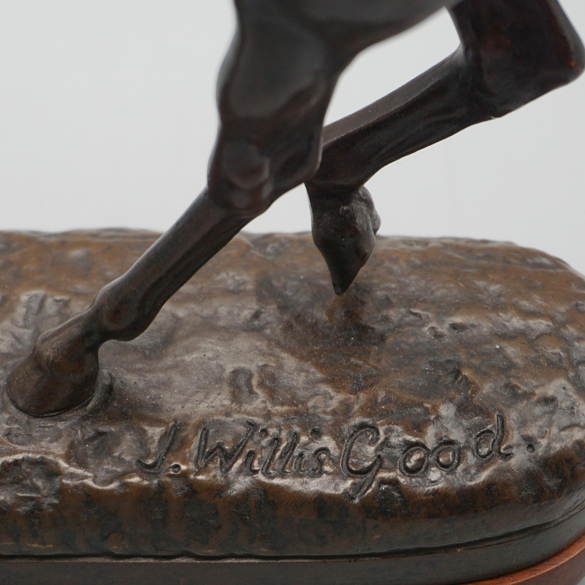 'The Whip' Excellent Patinated Bronze Sculpture by John Willis Good For Sale 3