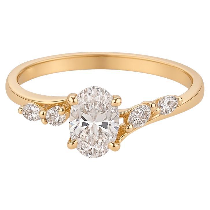 Anillo de compromiso de diamantes ovalado Whisper