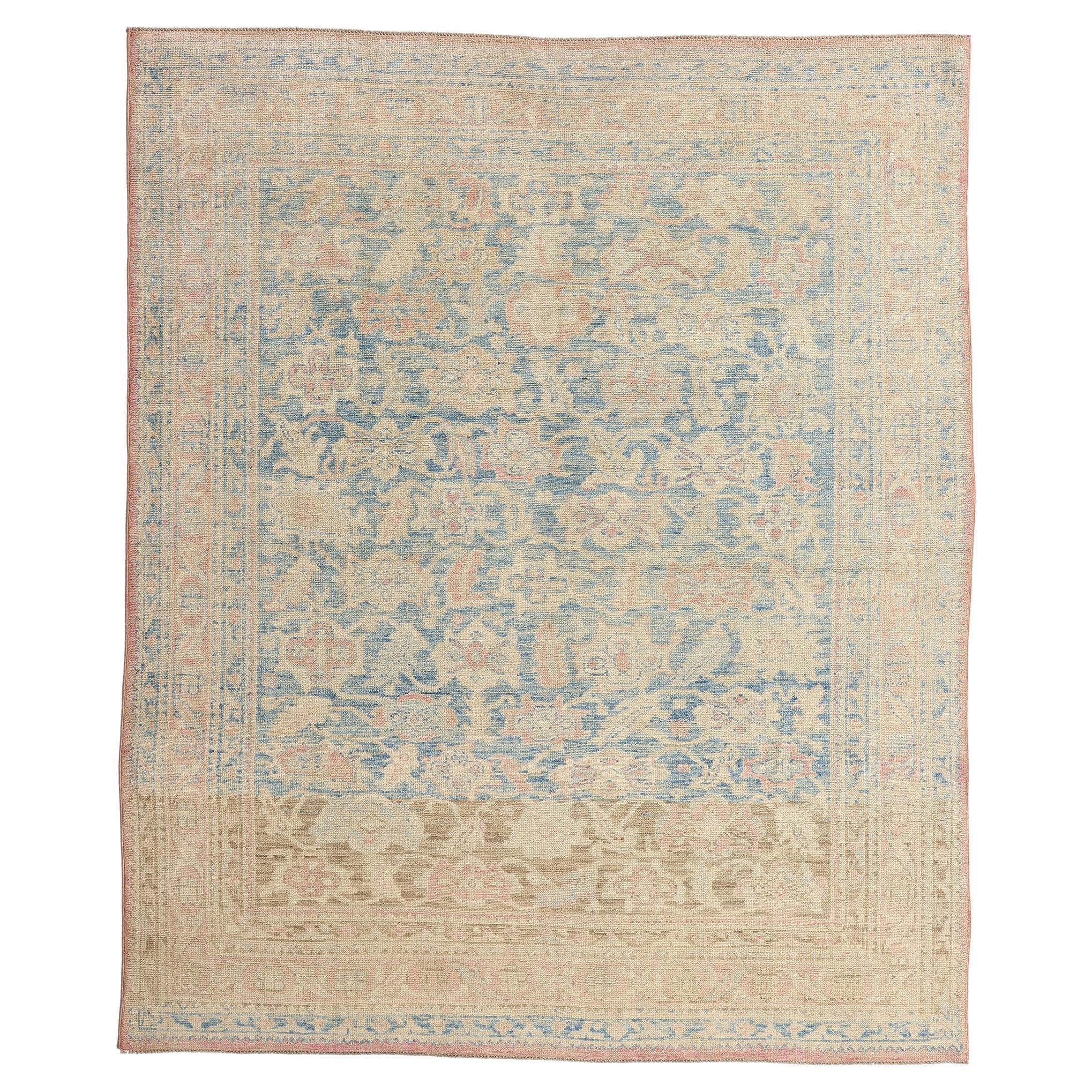 Il Palinsesto Sussurrato: Un capolavoro di Eleganza Ottomana in Oushak moderno in vendita