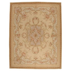 The Whispered Rose: A Vintage Chinese Aubusson Masterpiece of Timeless Rococo