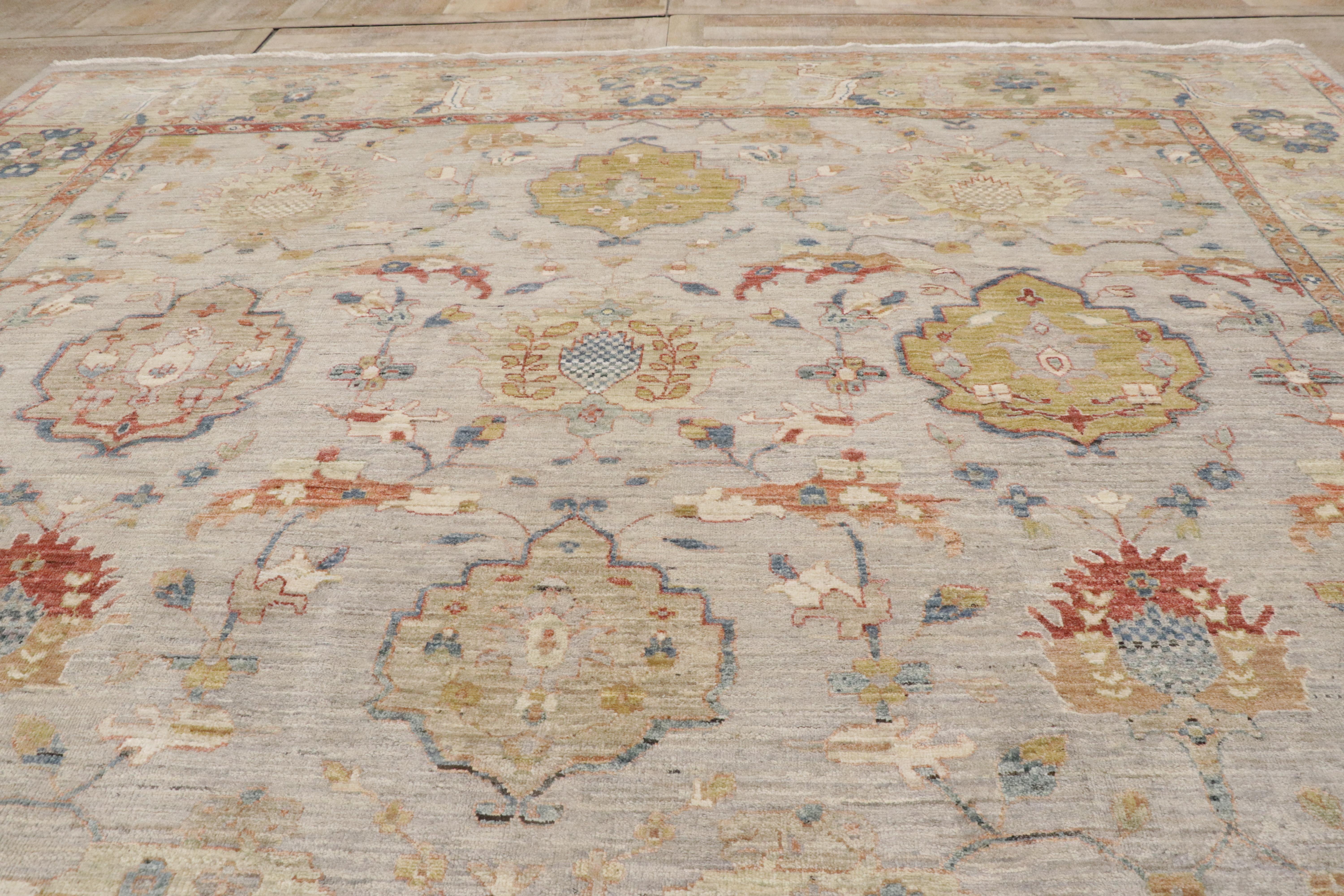 New Contemporary Oushak-Teppich in Erdtönen, 12'00 x 14'08 im Angebot 8