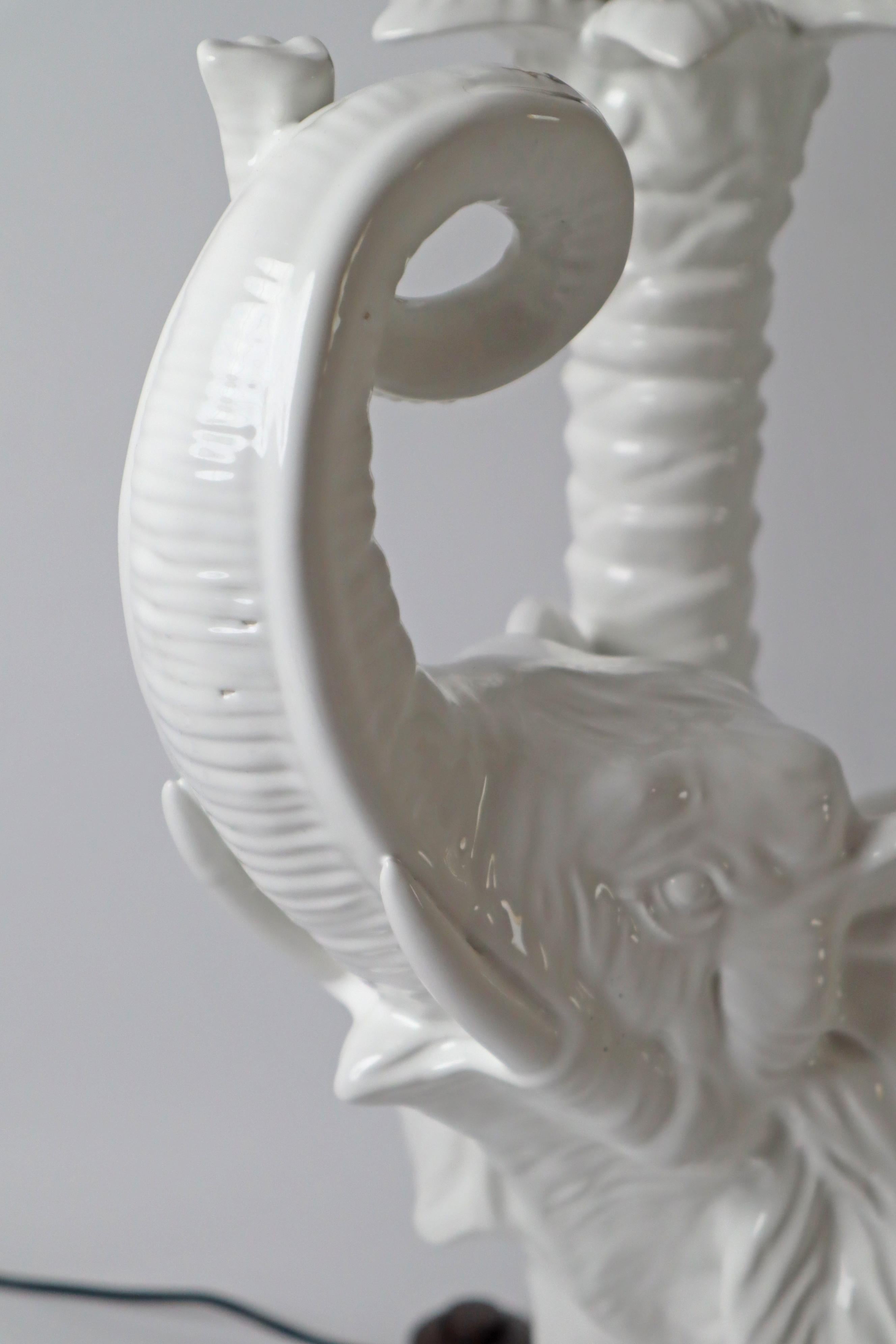 Lampadaire ou lampe de table éléphant blanc, Italie 1970 en vente 8
