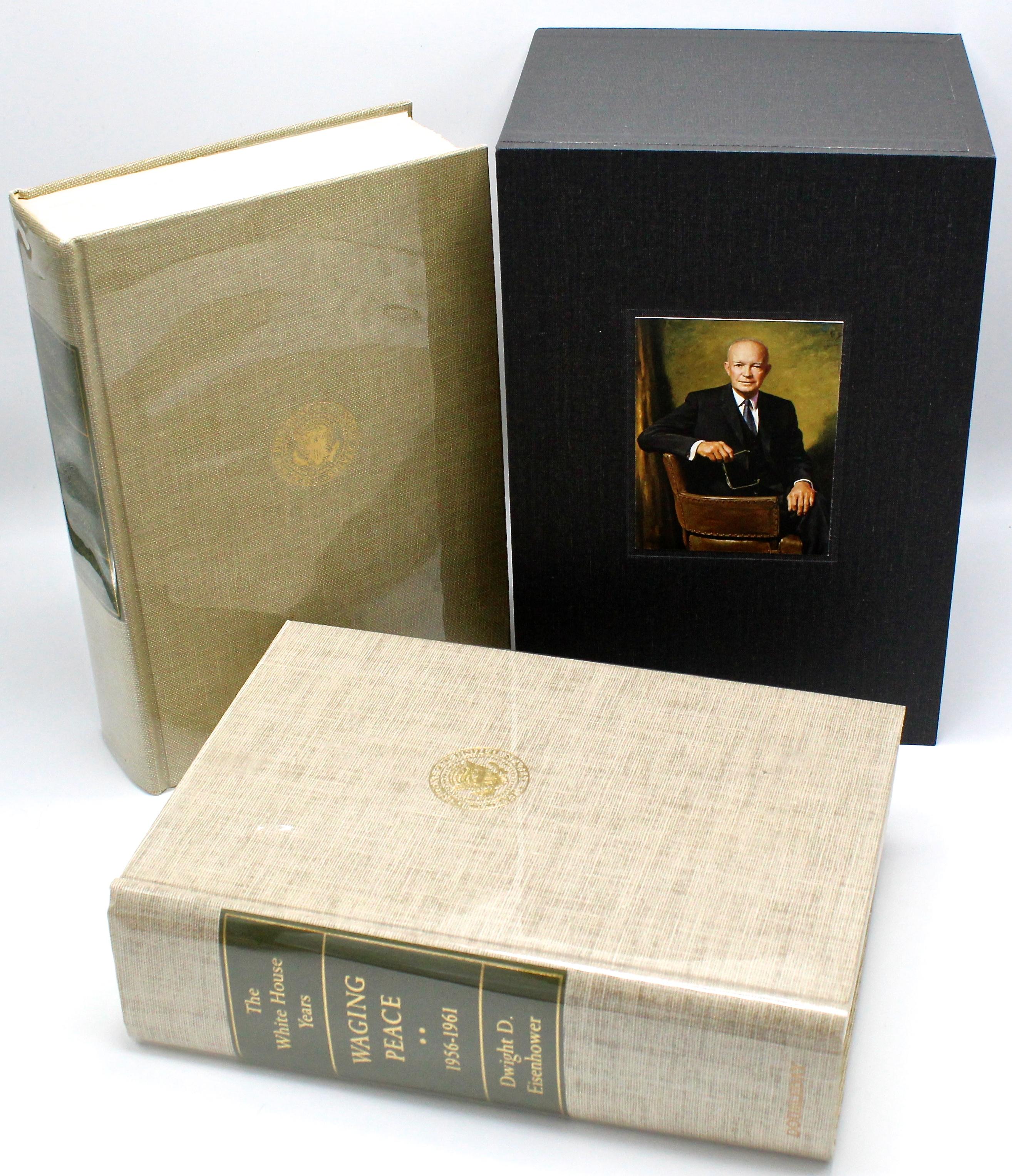 Eisenhower, Dwight D., The White House Years: Mandate for Change, The White House Years: Waging Peace. New York: Double Day & Company, 1963, 1965. Limited editions, two volumes, signed. Original bindings, housed in a custom slipcase.

Offered are