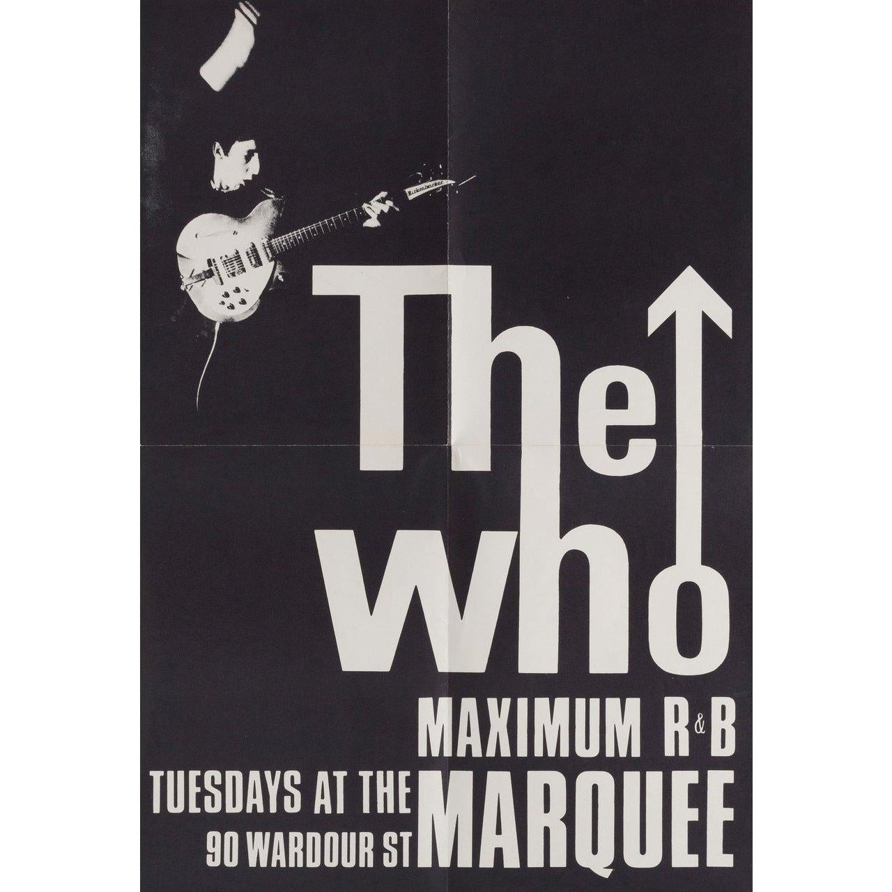 Original 1970s British mini poster for The Who: Maximum R&B (1970s). Very Good-Fine condition, folded. Many original posters were issued folded or were subsequently folded. Please note: the size is stated in inches and the actual size can vary by an