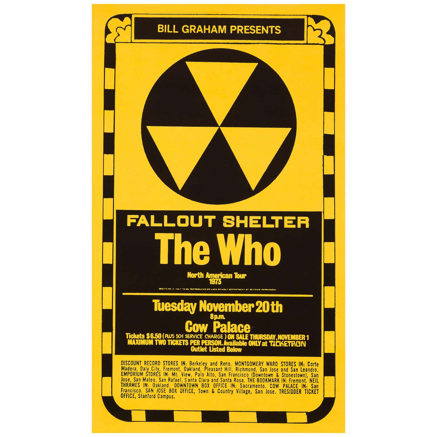 The Who Original Concert Poster, Cow Palace, San Francisco, 1973 at