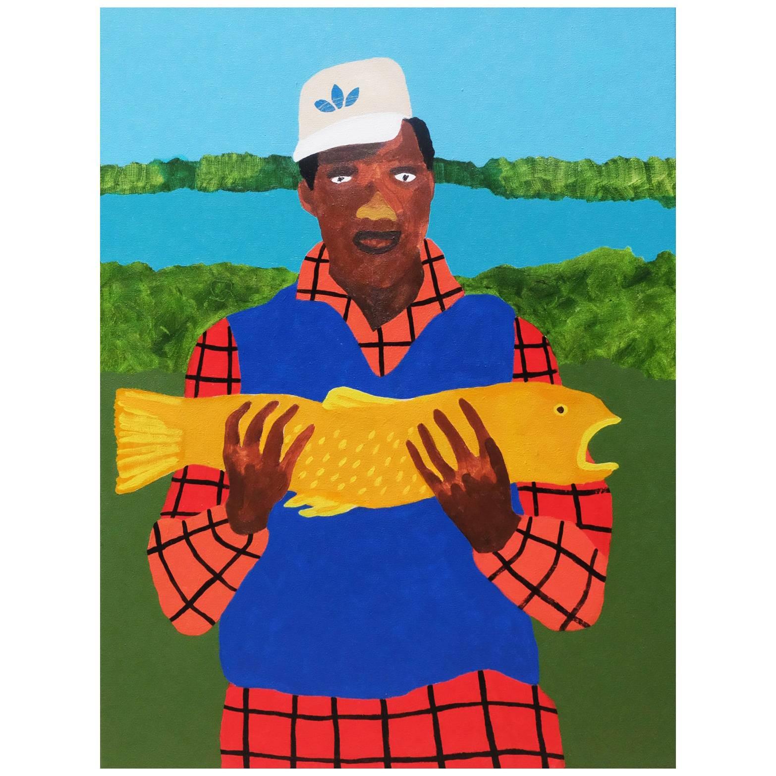 'The Whopper' Portrait Painting by Alan Fears Pop Art Fishing