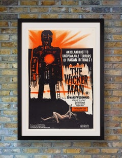 El hombre de mimbre" Cartel de cine original de época, Australia, 1974