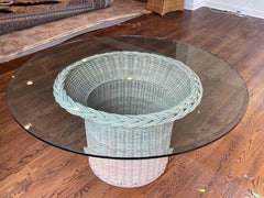 The Wicker Works Pete Rocchia Rattan & Glass Dining Table