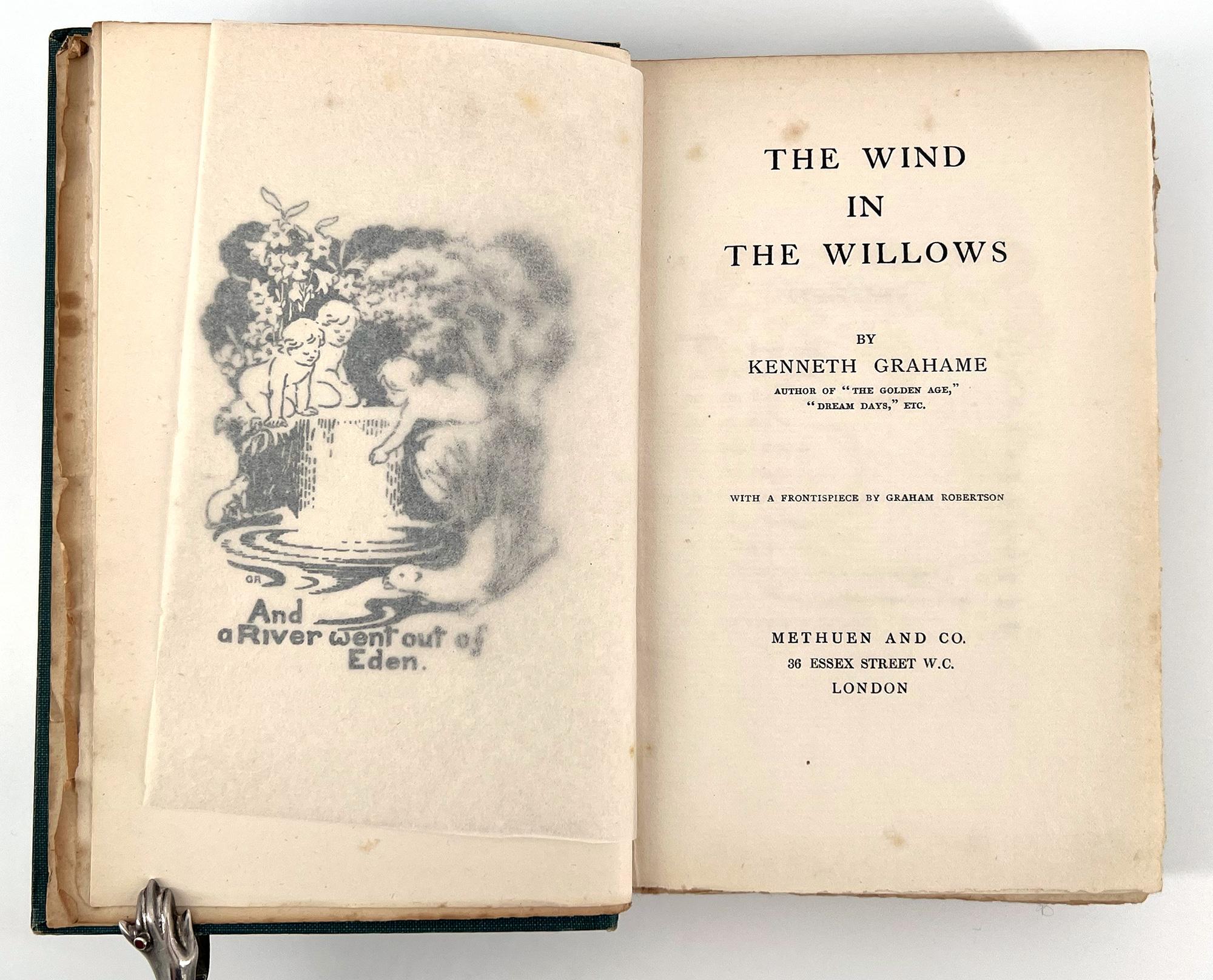 English Wind in the Willows, by Kenneth Grahame, First Edition with Dust Jacket For Sale