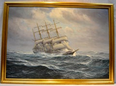 Windjammer "Pisacua" Under Full Sail in Rough Seas by Johannes Holst