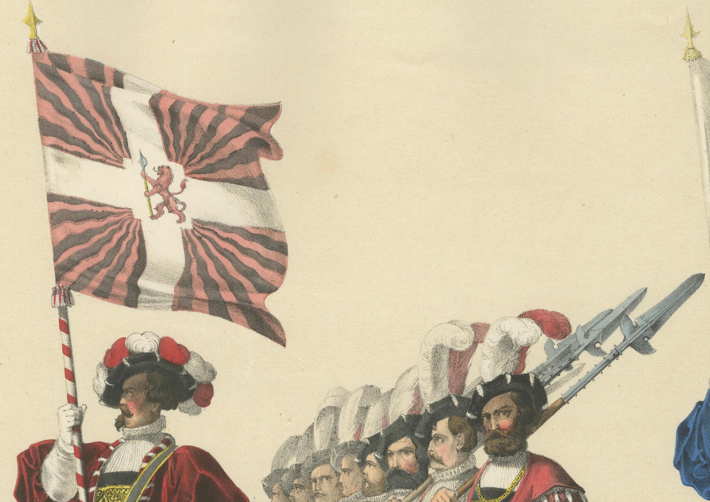The Wine Merchants and Weavers Guilds – A Show of Bernese Trade and Craft, 1855 In Good Condition For Sale In Langweer, NL