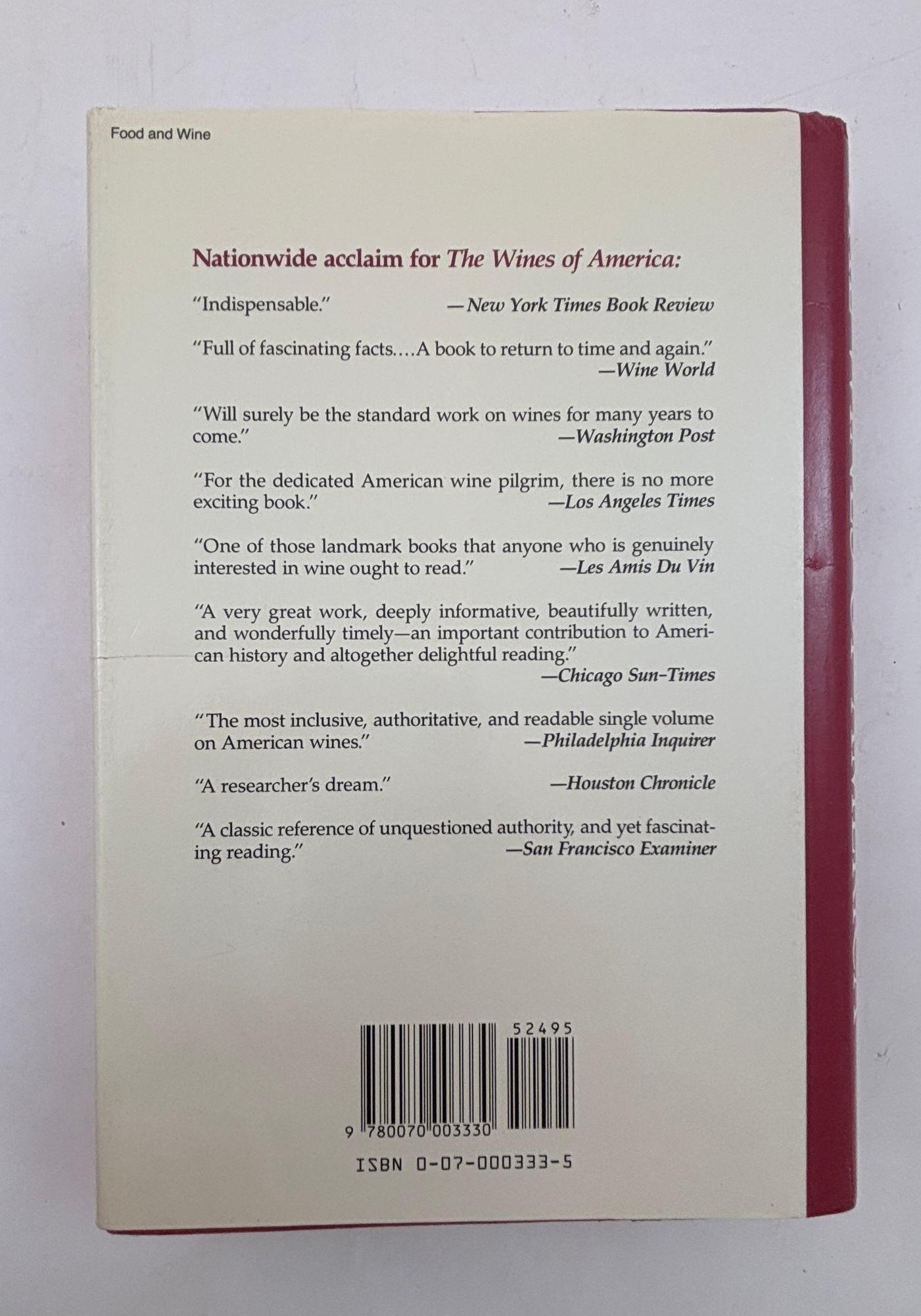 Rustic The Wines of America Hardcover by Leon D. Adams For Sale