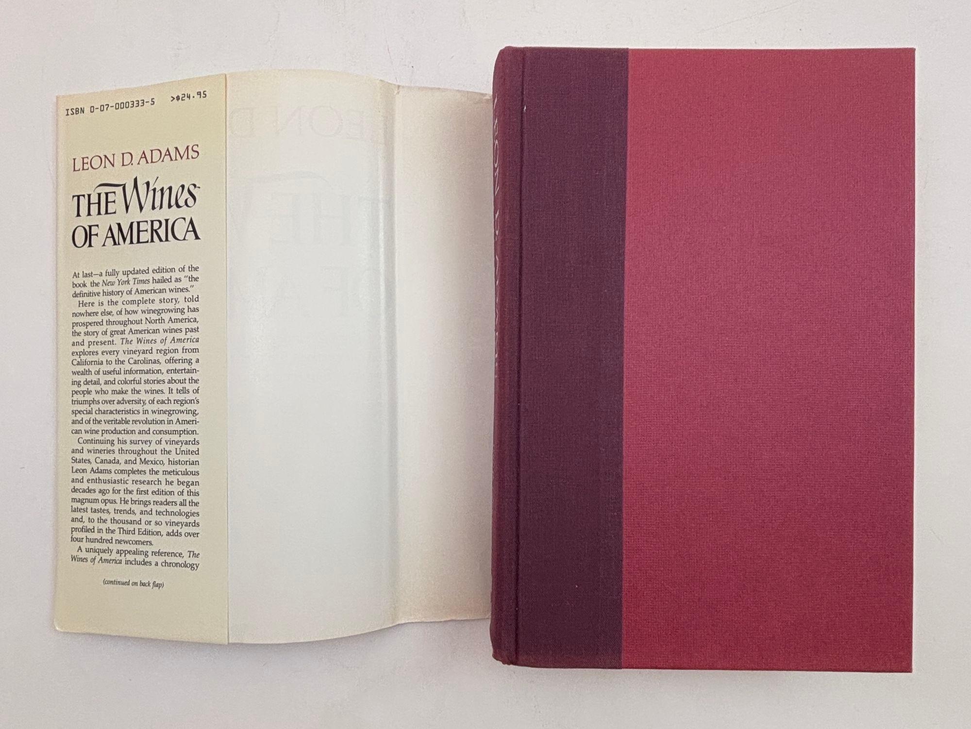 The Wines of America Hardcover by Leon D. Adams In Good Condition For Sale In North Hollywood, CA