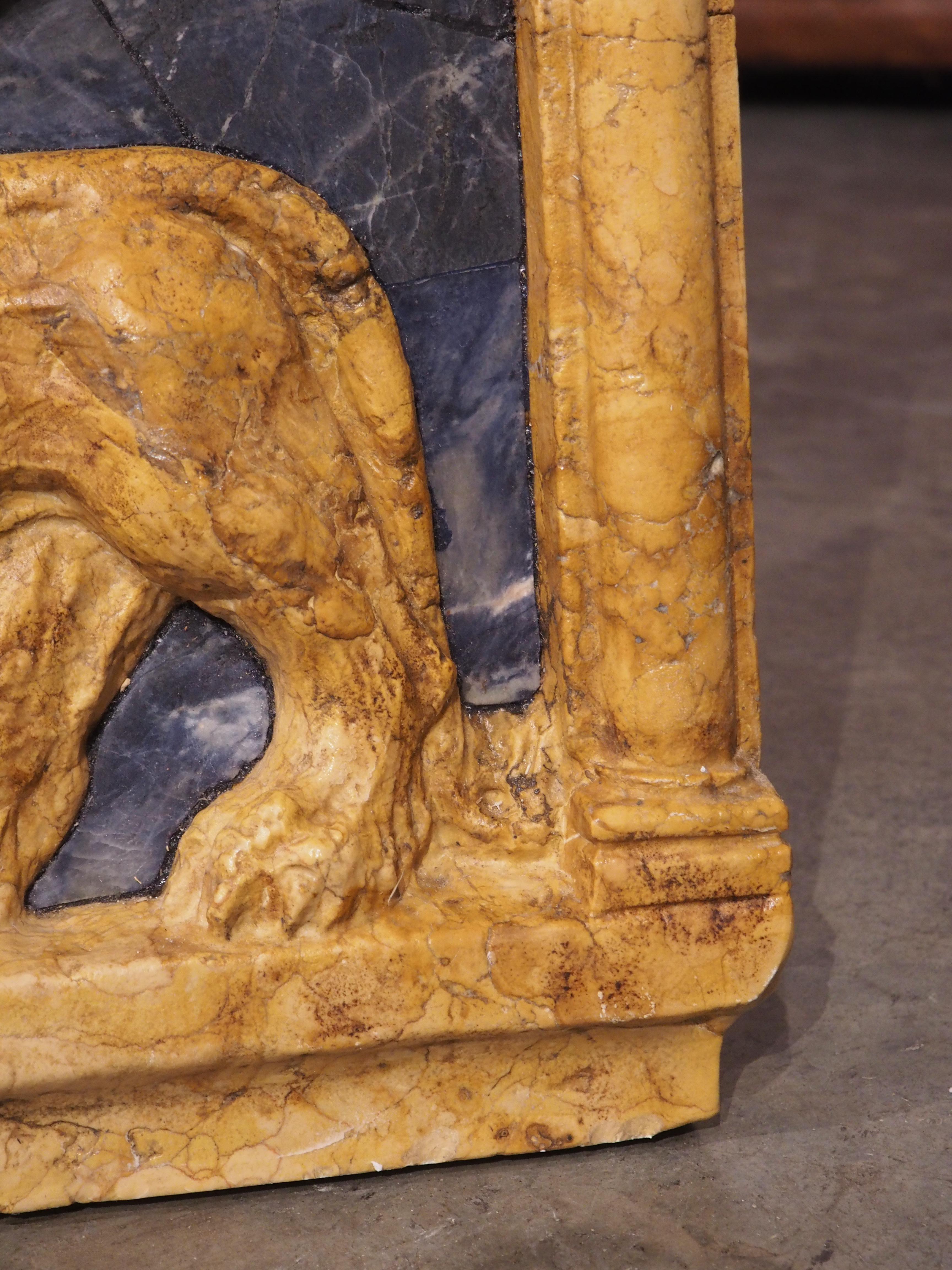 The Winged Lion of Venice in Carved Giallo Reale Marble 2