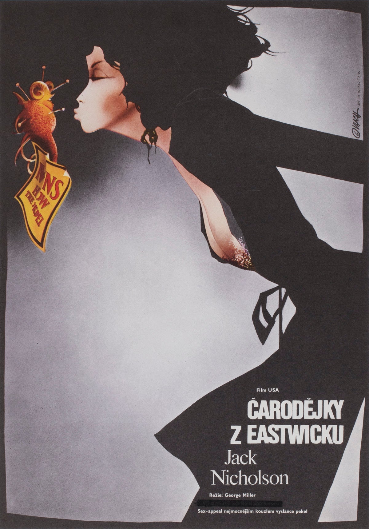 Le streghe di Eastwick 1989 Locandina cinematografica ceca in formato A3, Zdenek Vlach