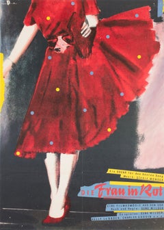 The Woman in Red 1986 East German A1 Film Poster, Werner Gottsmann