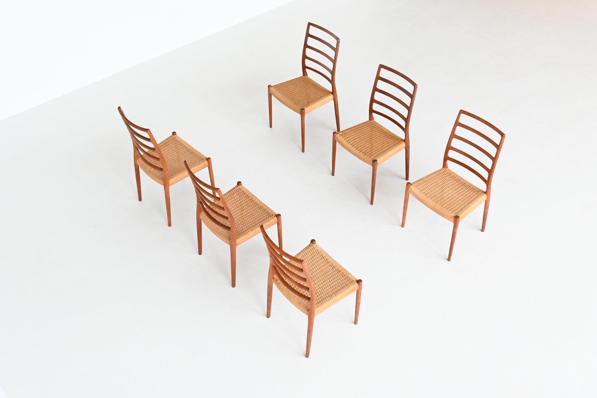 Niels Otto Moller dining chairs model 82 teak Denmark 1971 3