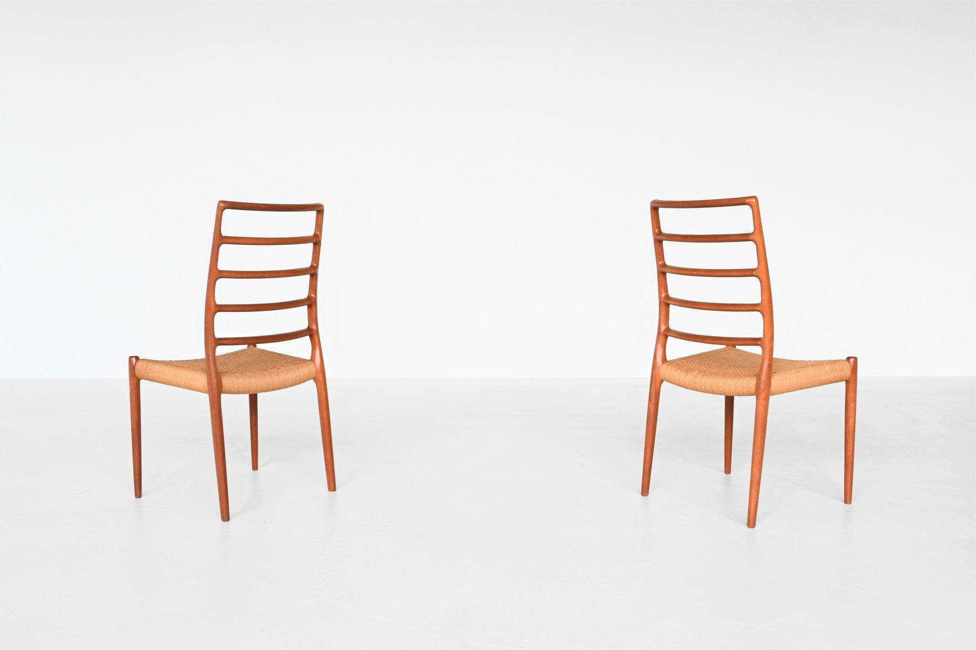 Niels Otto Moller dining chairs model 82 teak Denmark 1971 7