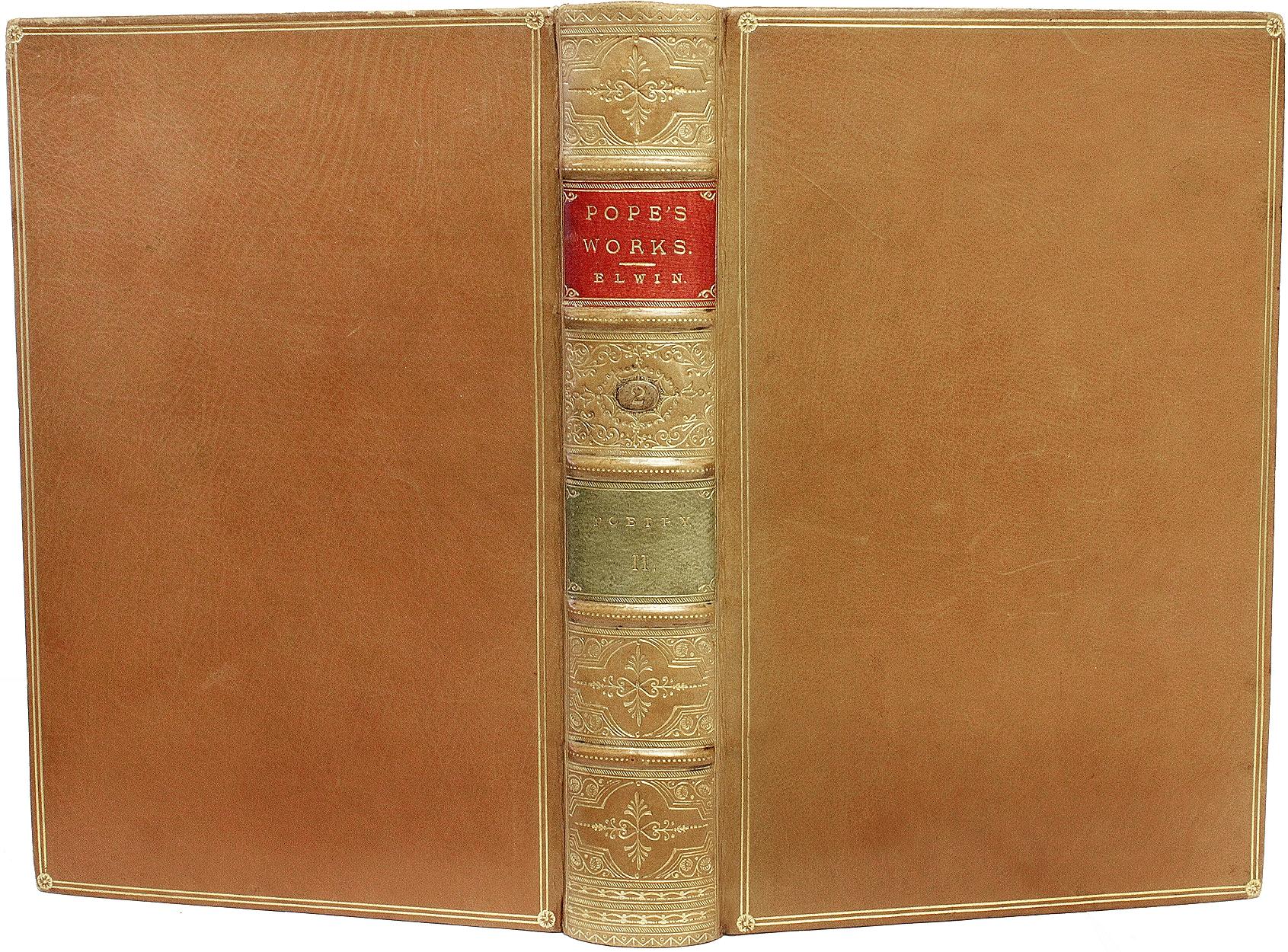 British The Works Of Alexander Pope. 10 VOLUMES - NEW EDITION - 1871 - IN FULL TAN CALF For Sale
