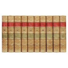 Antique The Works Of Alexander Pope. 10 VOLUMES - NEW EDITION - 1871 - IN FULL TAN CALF