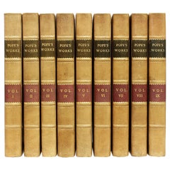The Works of Alexander Pope - NEW EDITION - 9 VOLUMES - 1822 - LEATHER BOUND!