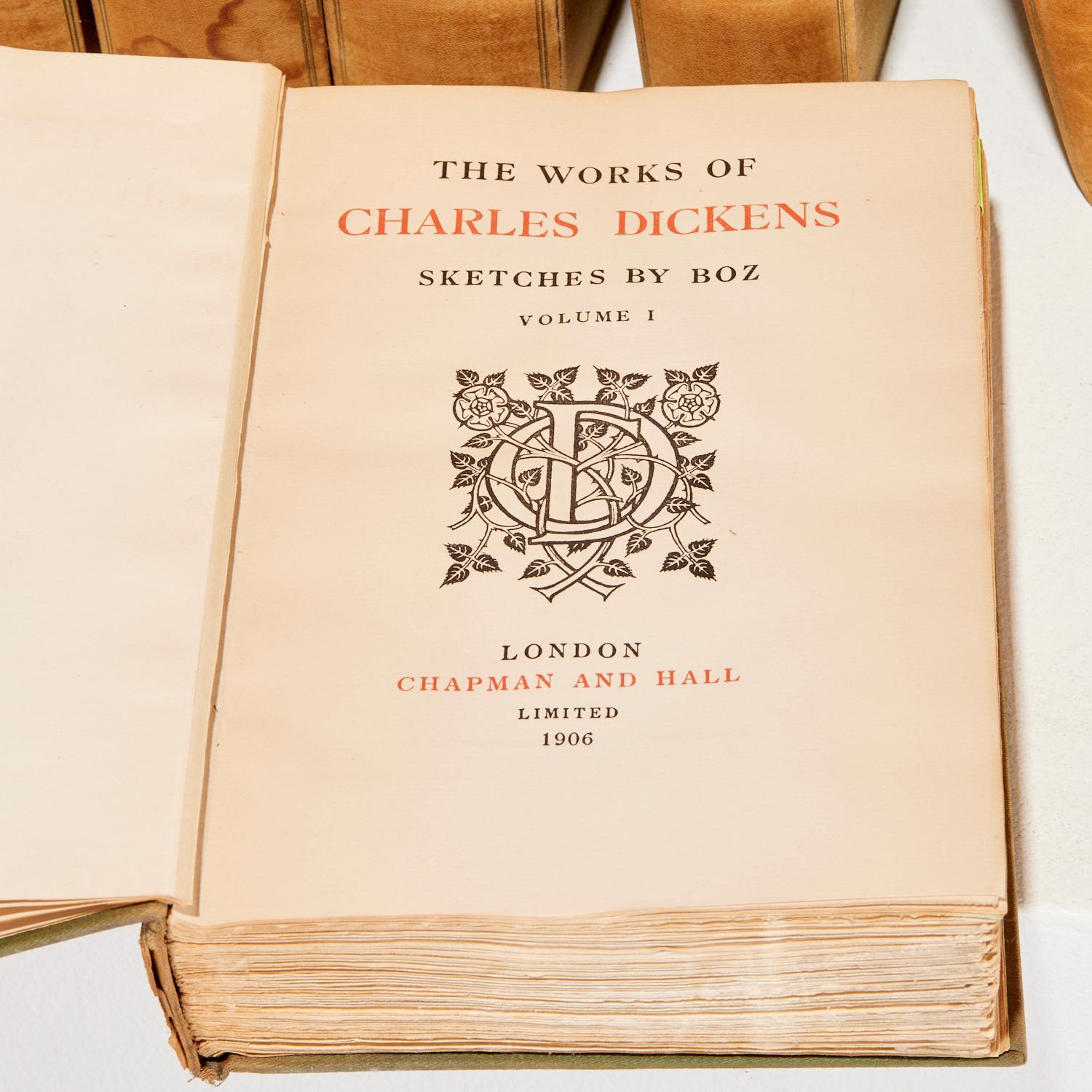 Las Obras de Charles Dickens, Edición Nacional, 1907, 30 volúmenes, Edición de 750 en Bastante bueno estado para la venta en Morristown, NJ