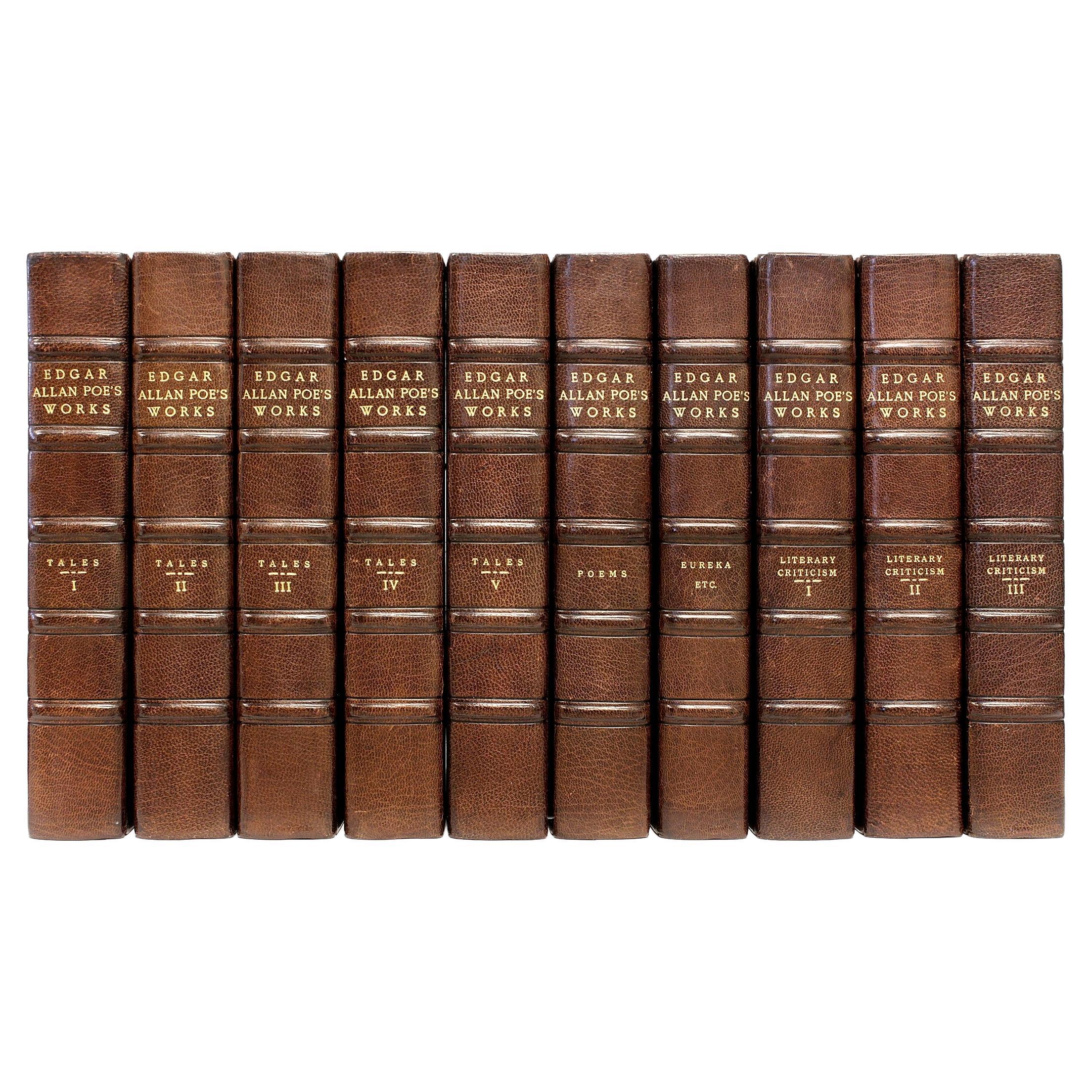 The Works Of Edgar Allan Poe, 10 Volumes, 1914, in a Fine Leather Binding
