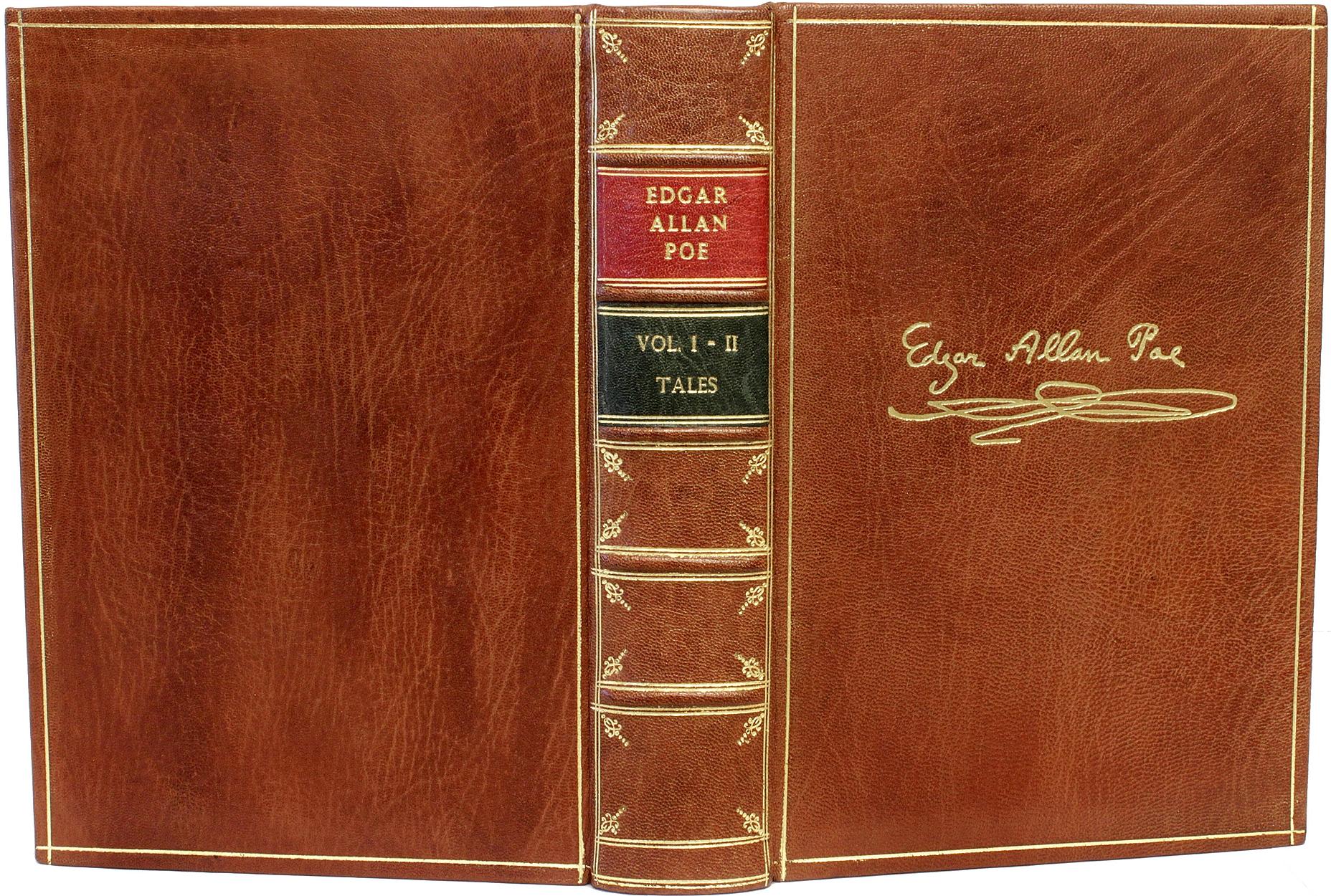 Les œuvres d'Edgar Allen Poe. - 10 volumes en 5 - EN UN ENSEMBLE DE CUIR COMPLET ! Bon état - En vente à Hillsborough, NJ