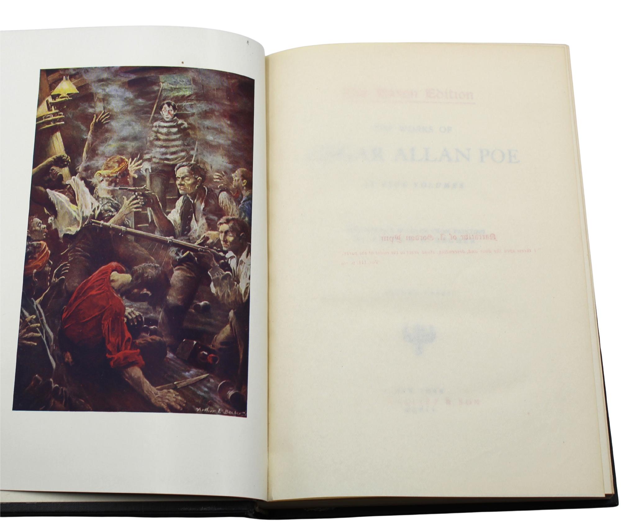 Le opere di Edgar Allen Poe, edizione Raven, cinque volumi, 1904 in vendita 3