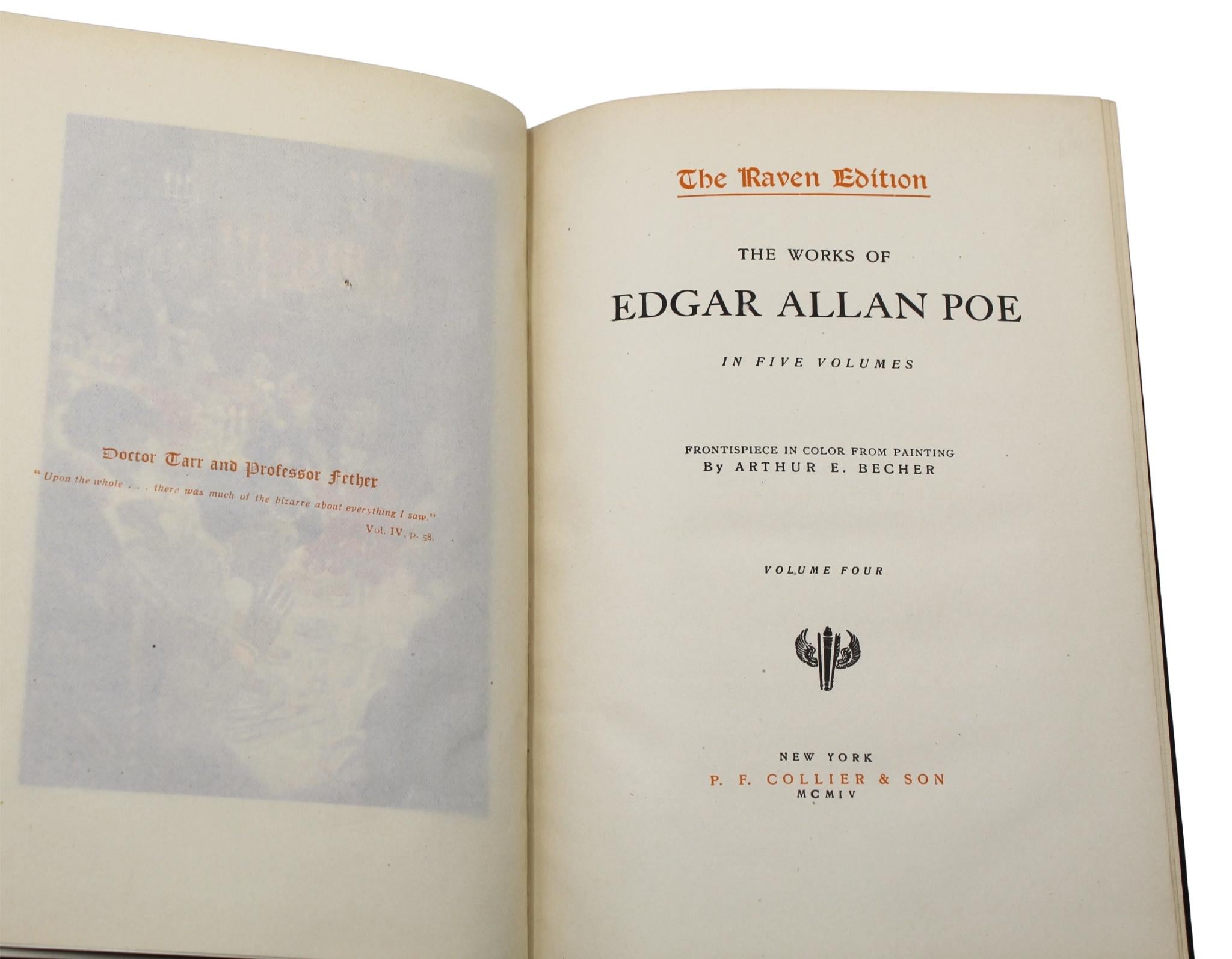 Le opere di Edgar Allen Poe, edizione Raven, cinque volumi, 1904 in vendita 6