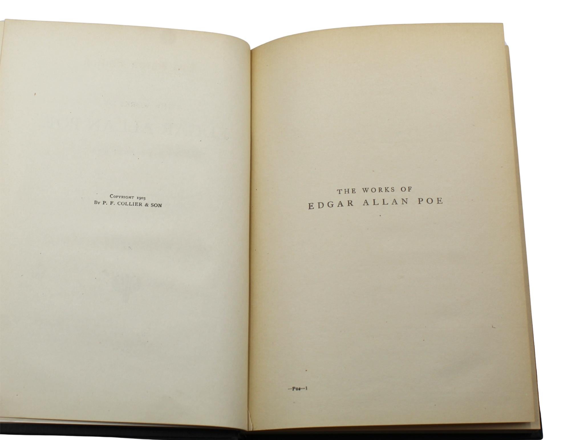 Inizio XX secolo Le opere di Edgar Allen Poe, edizione Raven, cinque volumi, 1904 in vendita