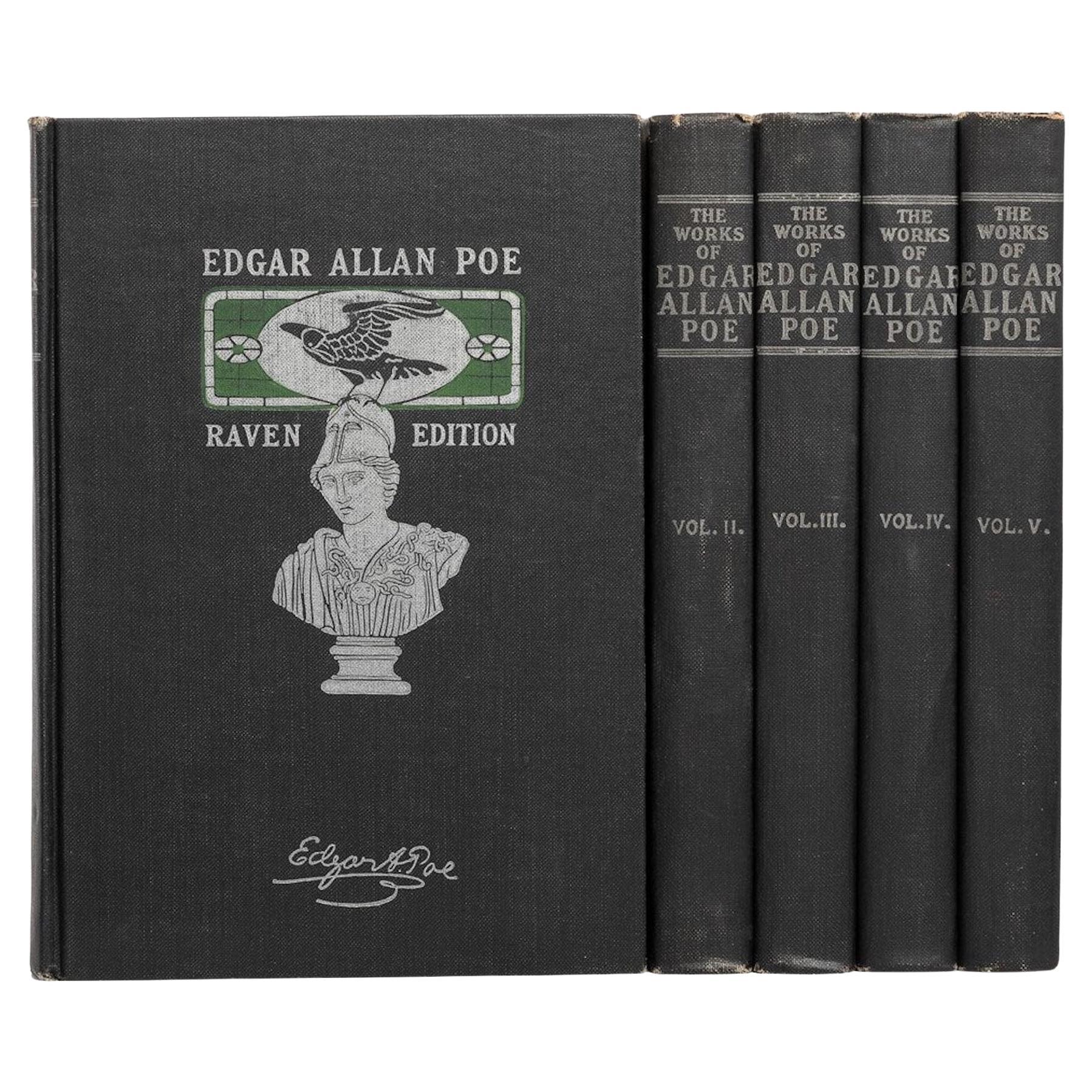 Le opere di Edgar Allen Poe, edizione Raven, cinque volumi, 1904 in vendita