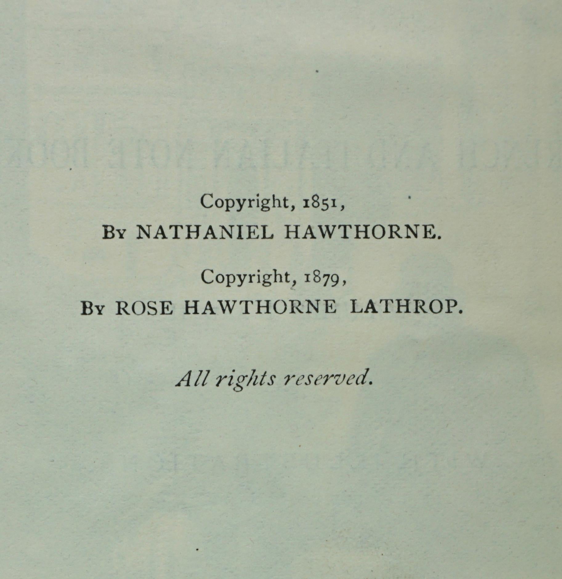 19th Century Works of Hawthorne in 10 Illustrated Gilt-Tooled Leather Bound Volumes 