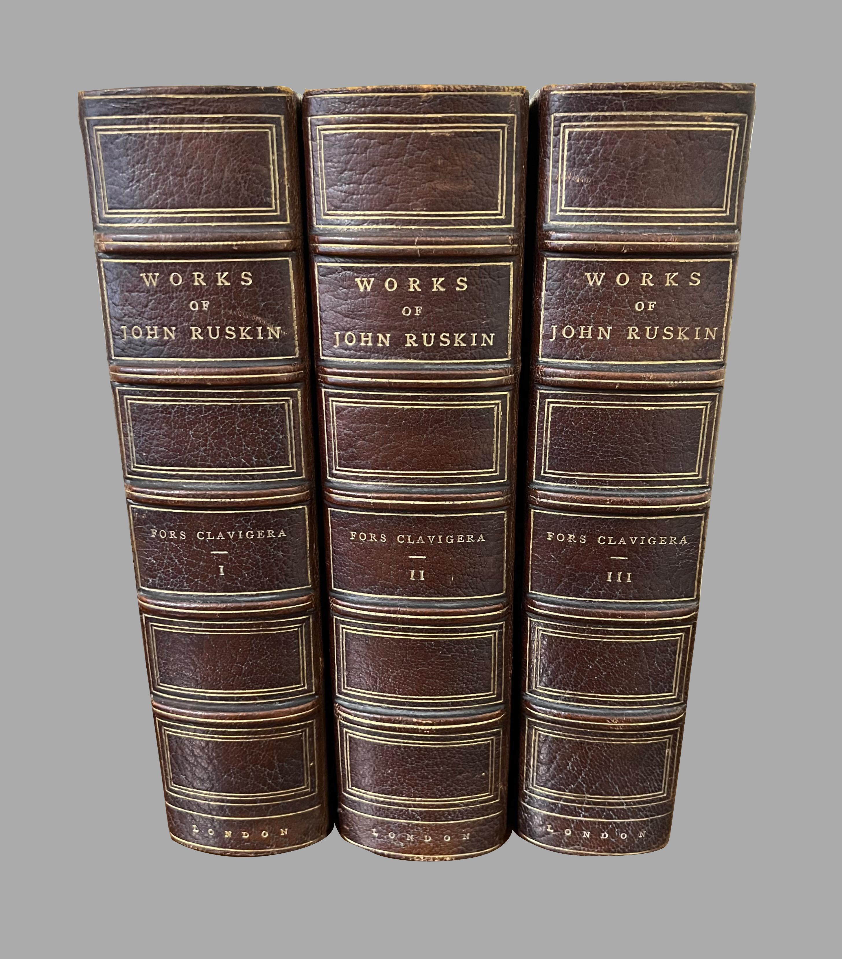 The Works of John Ruskin; The Library Edition in 3 Leatherbound Volumes 1