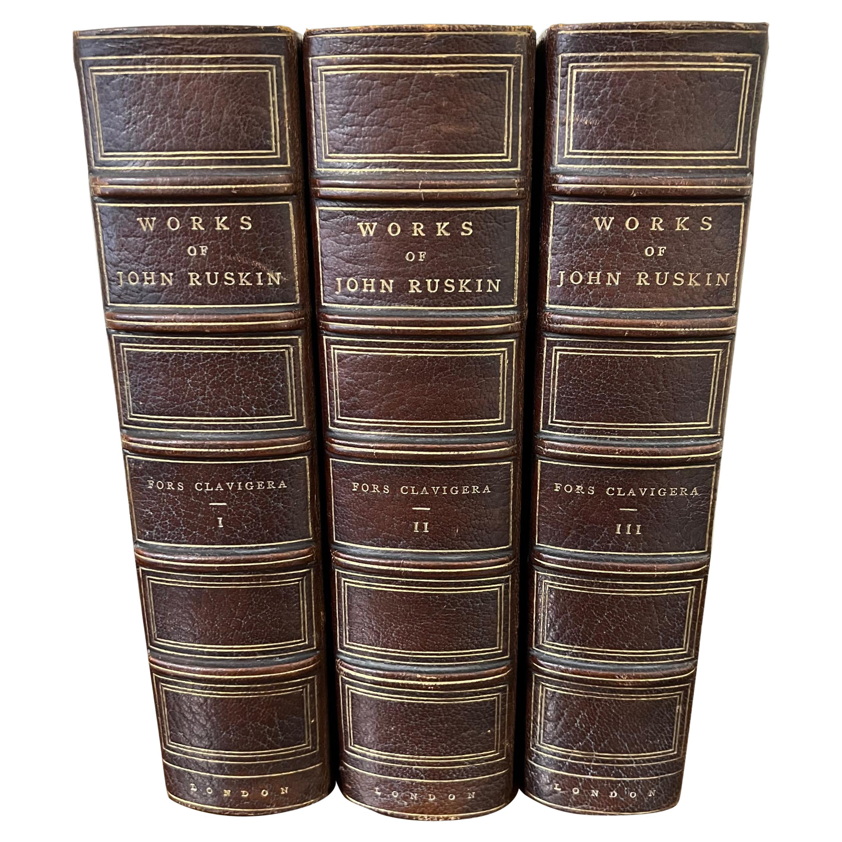 The Works of John Ruskin; The Library Edition in 3 Leatherbound Volumes