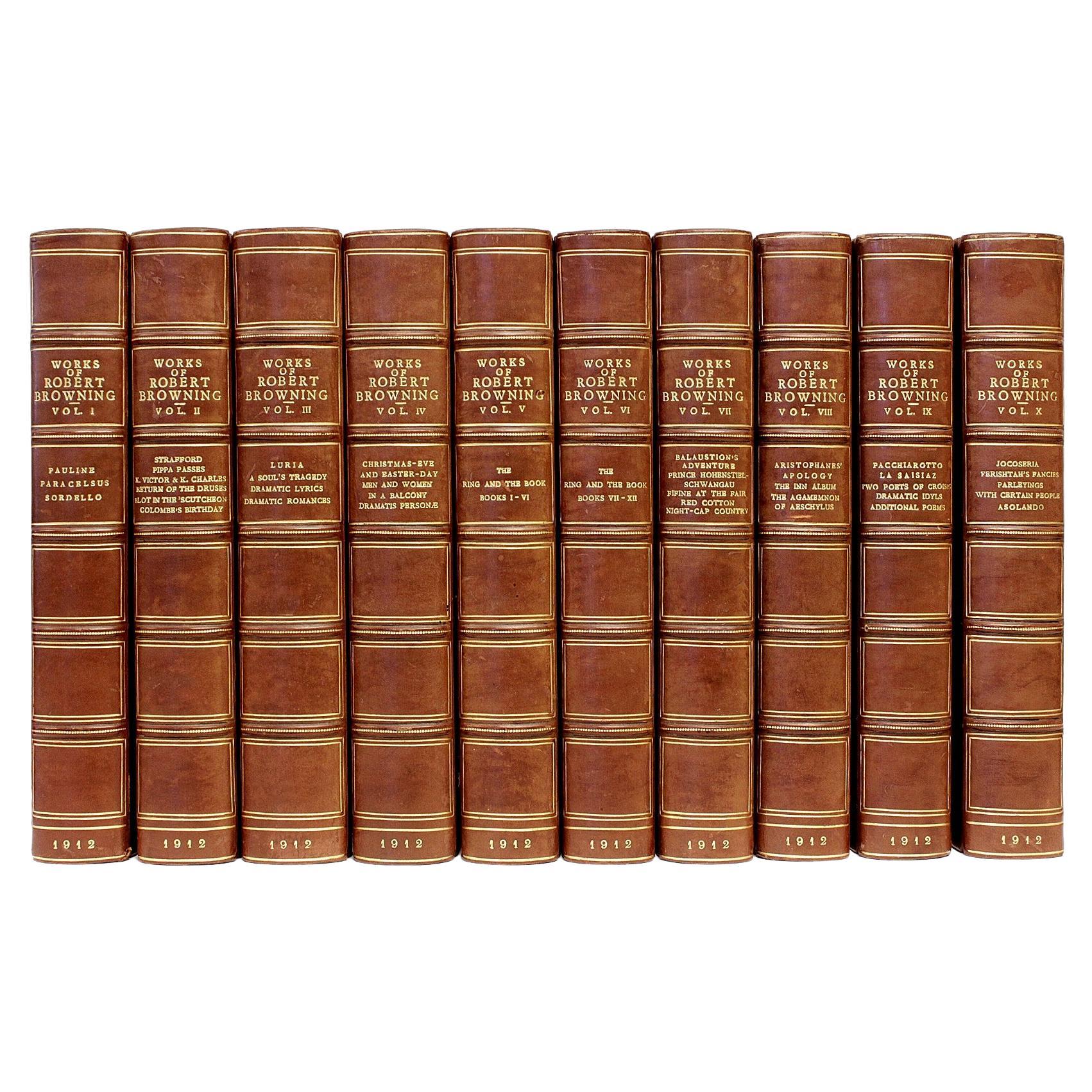Works of Robert Browning-10 Bände aus Leder, gebunden, Centenary Edition im Angebot