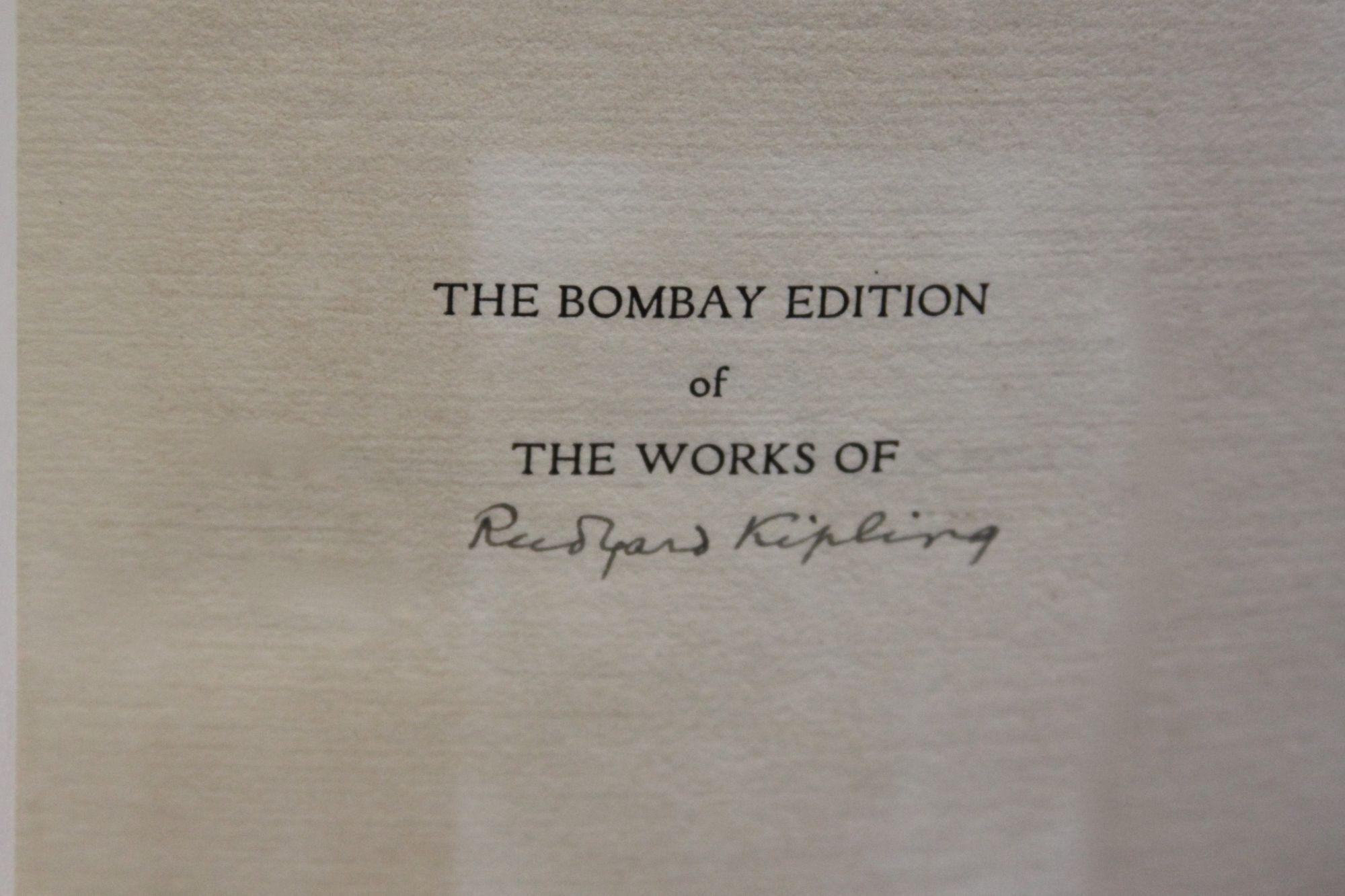 Thirty-one volumes. 

First published in 25 volumes but eventually grew to 31 volumes as Kipling continued to write. 

Signed by Ruyard Kipling in volume one on the front title page. 

This edition consists of 1050 copies printed by R. and R