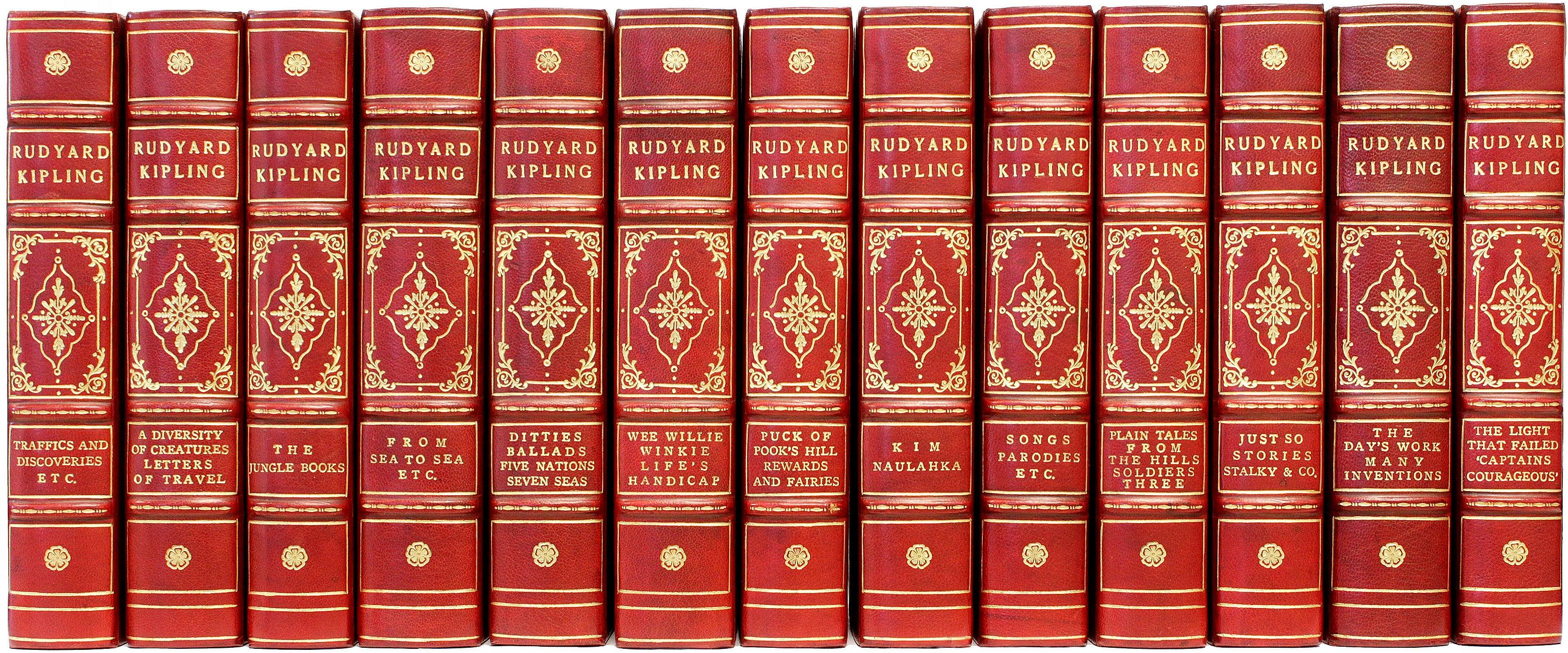 Inizio XX secolo Le opere di Rudyard Kipling. EDIZIONE NEW WORLD. 13 volumi. IN UNA BELLA RILEGATURA!