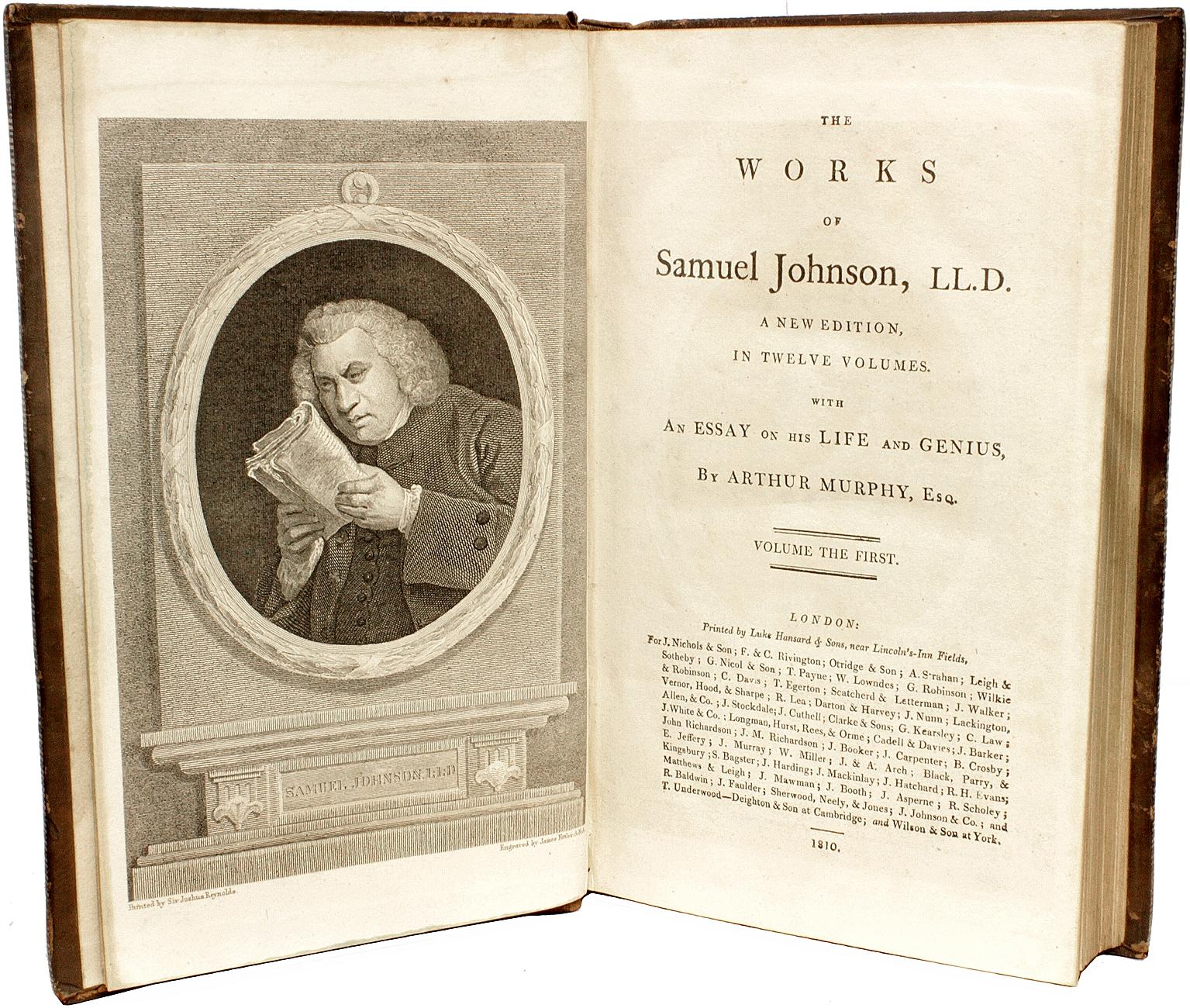 Les œuvres de Samuel Johnson. 12 volumes. NOUVELLE ÉDITION - 1810 - EN FINE BINDING Bon état - En vente à Hillsborough, NJ