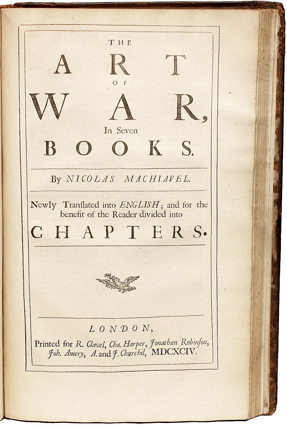 The Works of the Famous Nicolas Machiavelli - SECOND EDITION - 1695 In Good Condition For Sale In Hillsborough, NJ