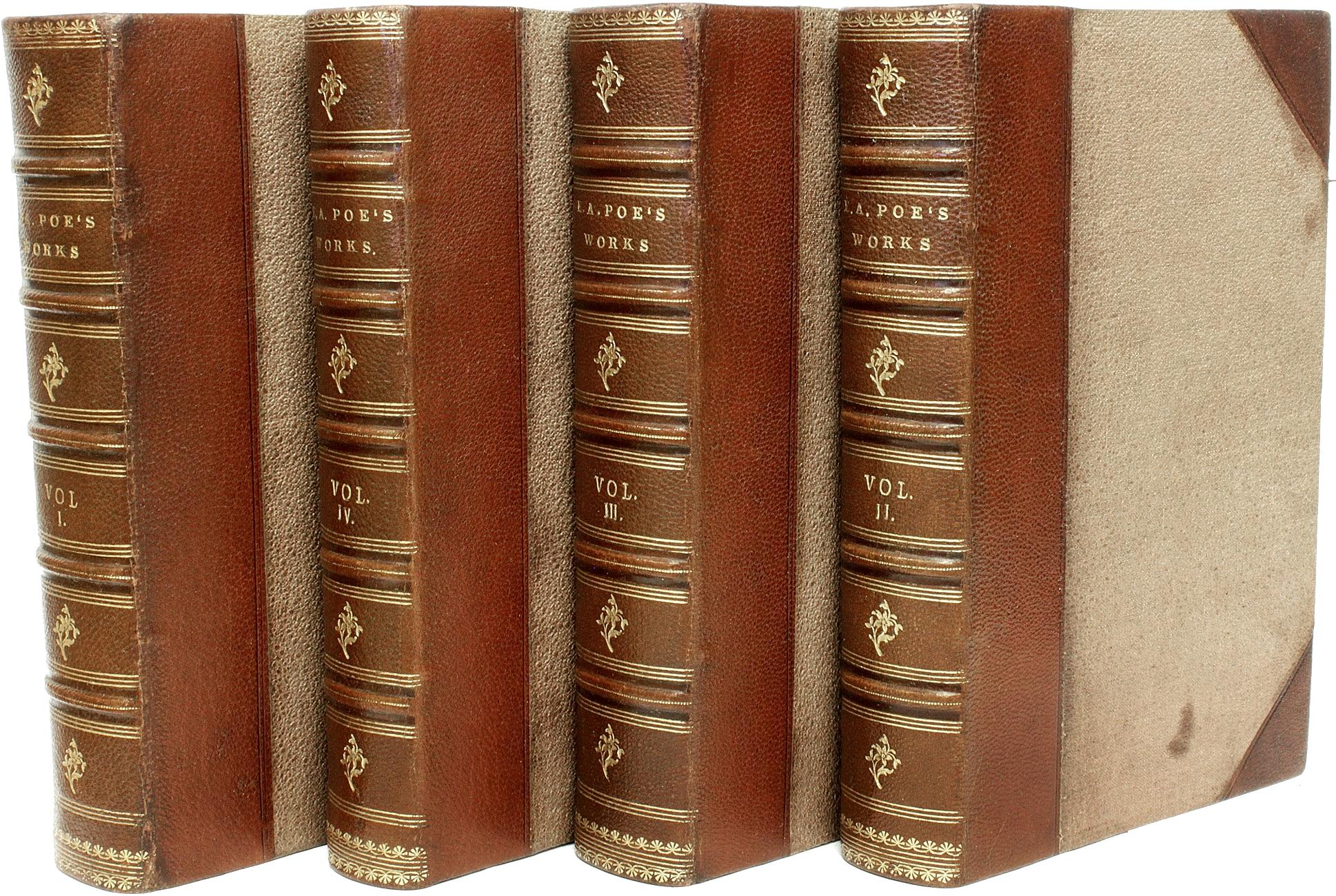 AUTHOR: POE, Edgar Allen. 

TITLE: The Works Of The Late Edgar Allan Poe With A Memoir.

PUBLISHER: NY: Redfield, 1856.

DESCRIPTION: 4 vols., 7-3/8