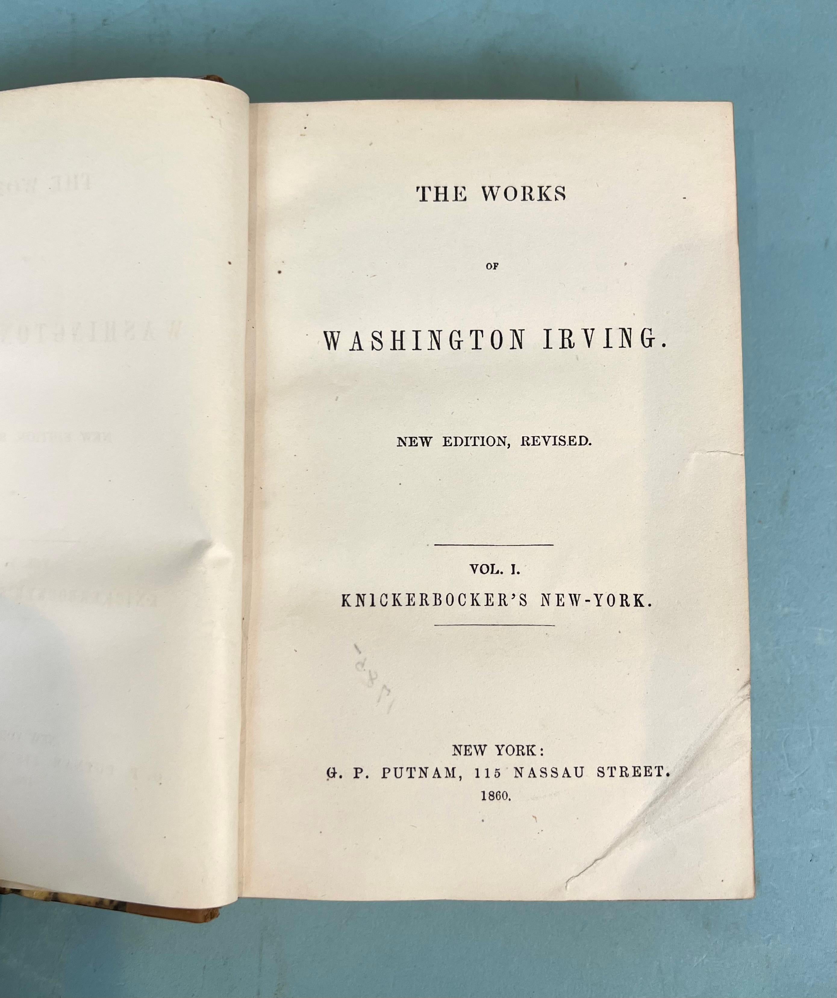 The Works of Washington Irving in 21 Illustrated Leatherbound Volumes For Sale 5