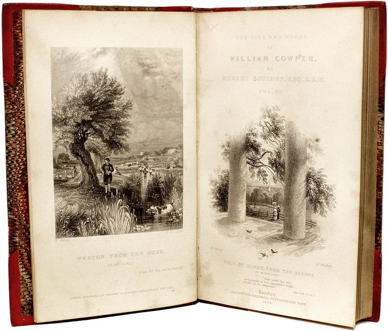 Author: COWPER, William. 

Title: The Works of William Cowper, comprising His Poems, Correspondence, and Translations.

Publisher: London: Baldwin & Cradock, 1835.

Description: 15 vols., 6-3/4