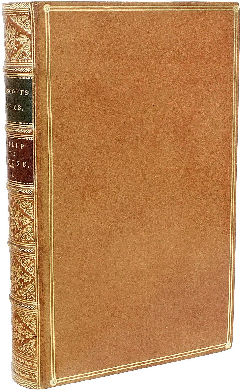 Metà XIX secolo Le opere di William H. Prescott - 11 volumi. - IN UNA RILEGATURA IN VITELLO LUCIDATO in vendita