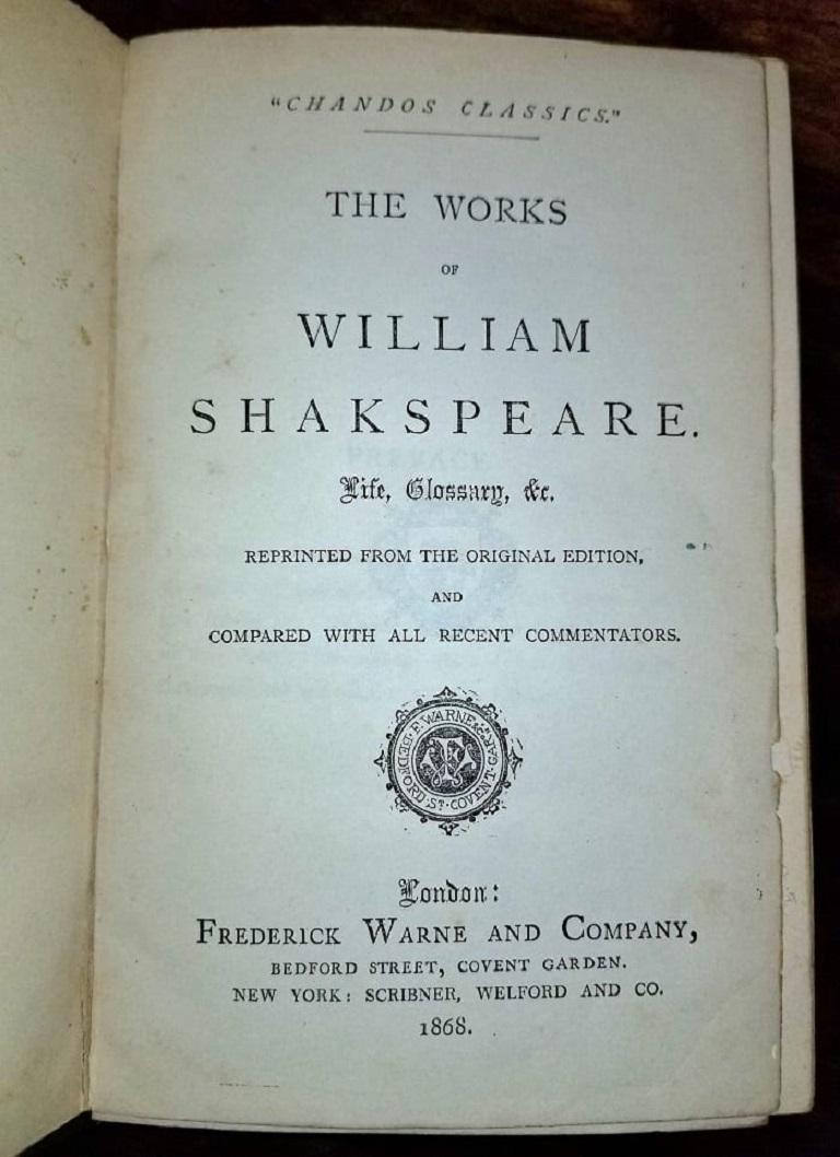 Paper The Works of William Shakespeare 1868