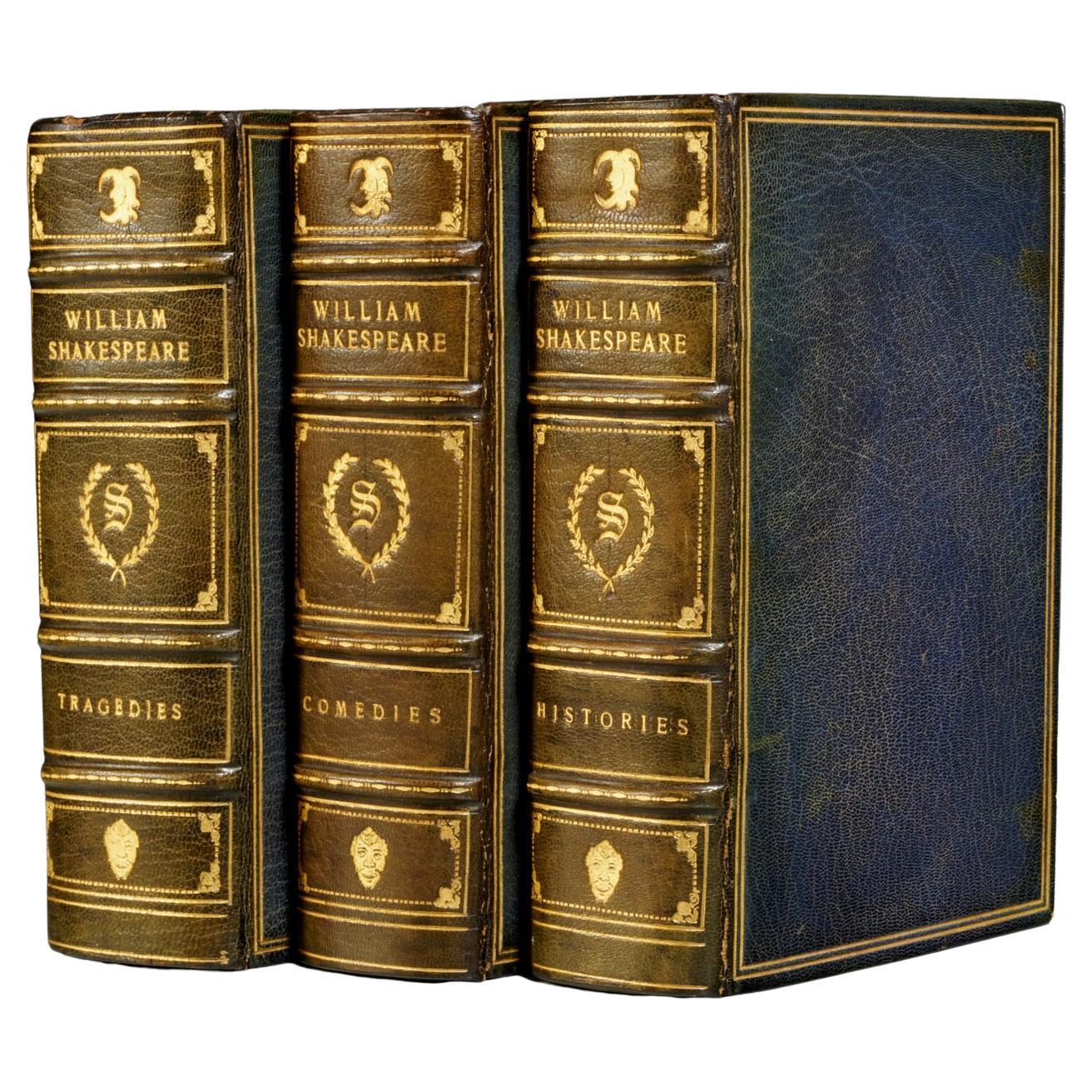 Les œuvres de William Shakespeare, édition Mayfair reliée en cuir anglais Niger