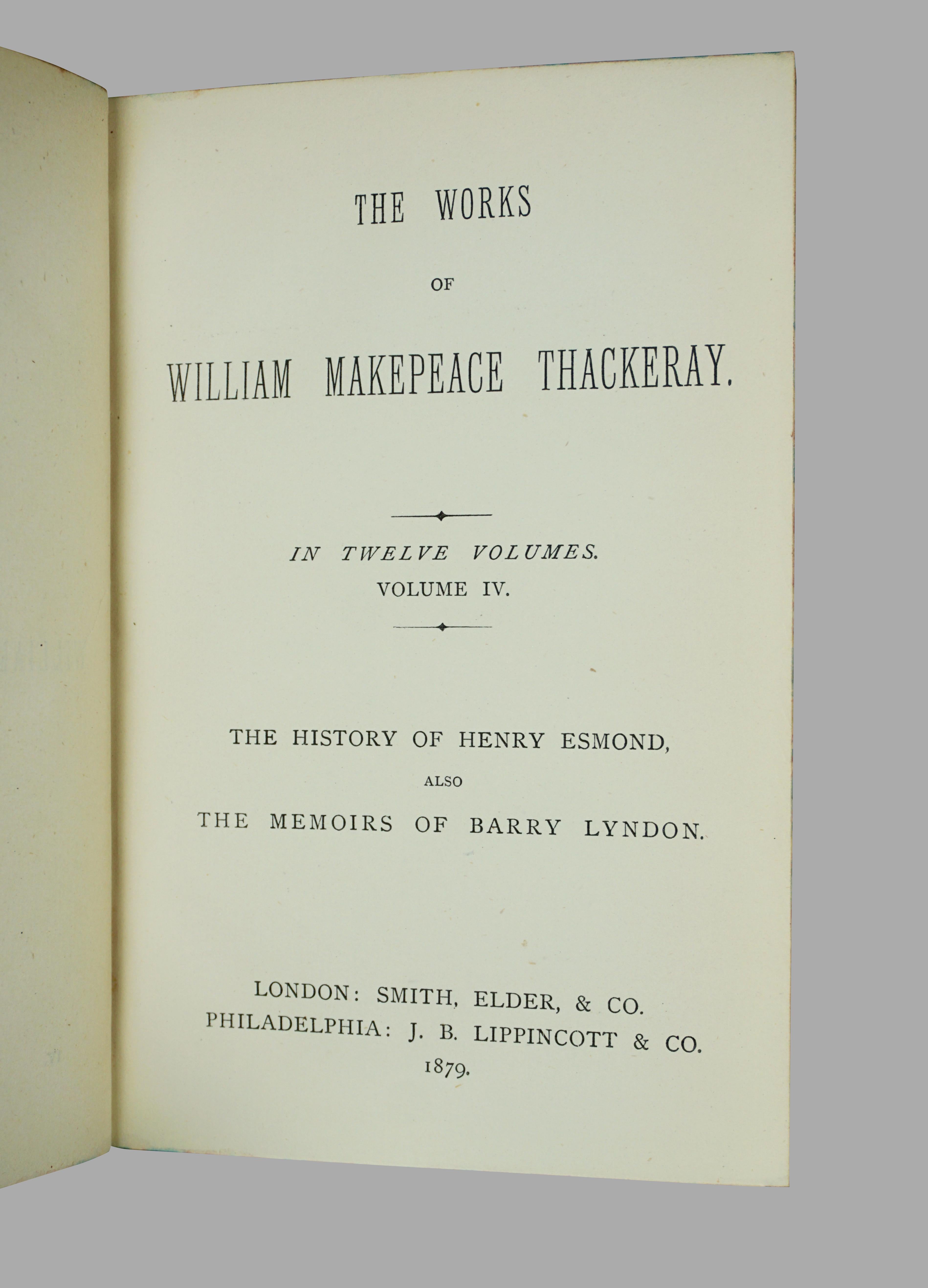 The Works of William Thackeray in 12 Tan Leather Bound Volumes with Gilt Spines  In Good Condition In San Francisco, CA