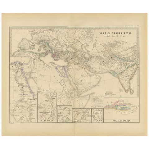 The World in the Assyrian Empire's Era: A Historical Map, Published in 1880