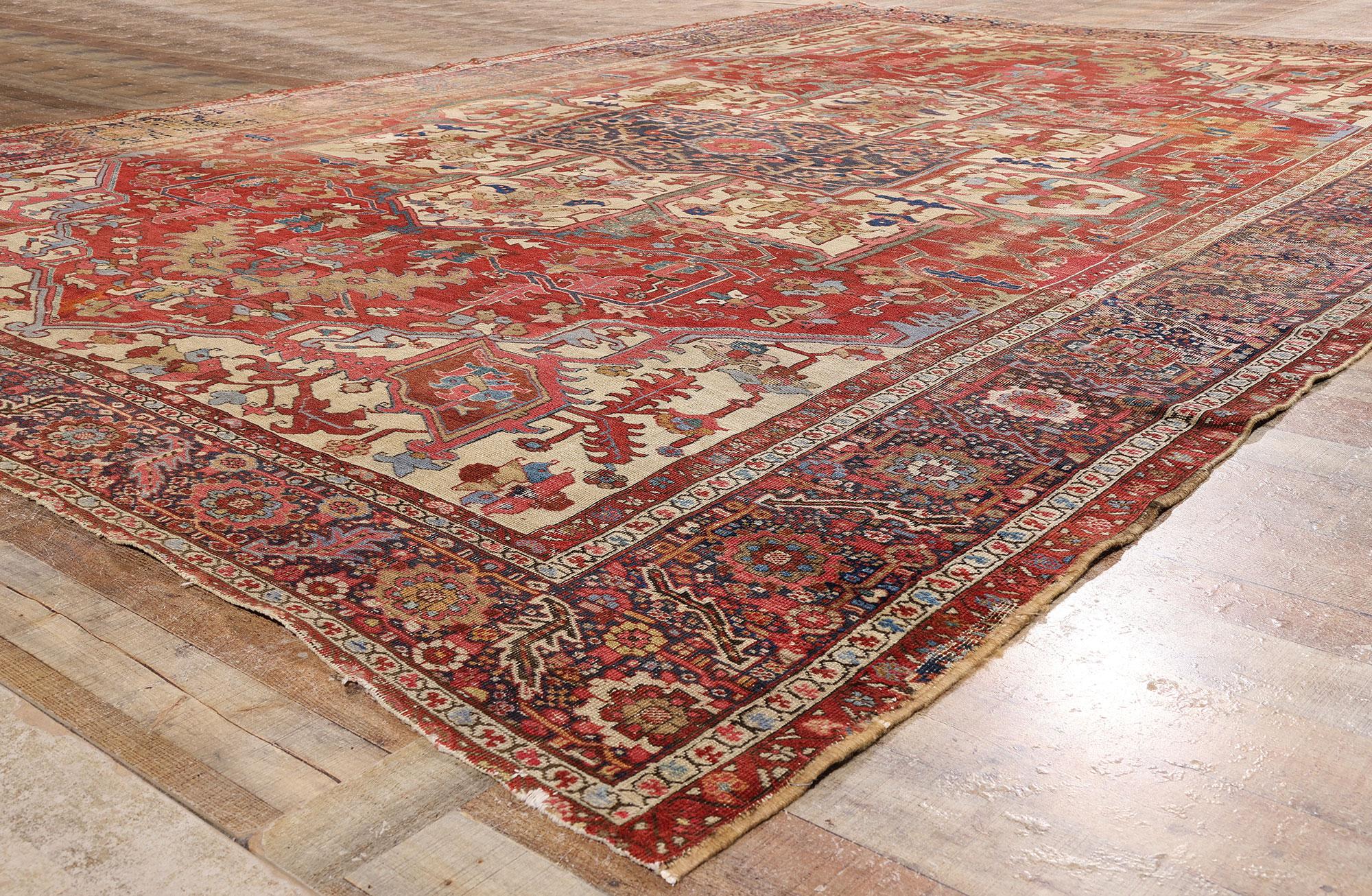 Serapi La dynastie tissée : Tapis serapi persan de la fin du XIXe siècle d'une élégance aristocratique en vente